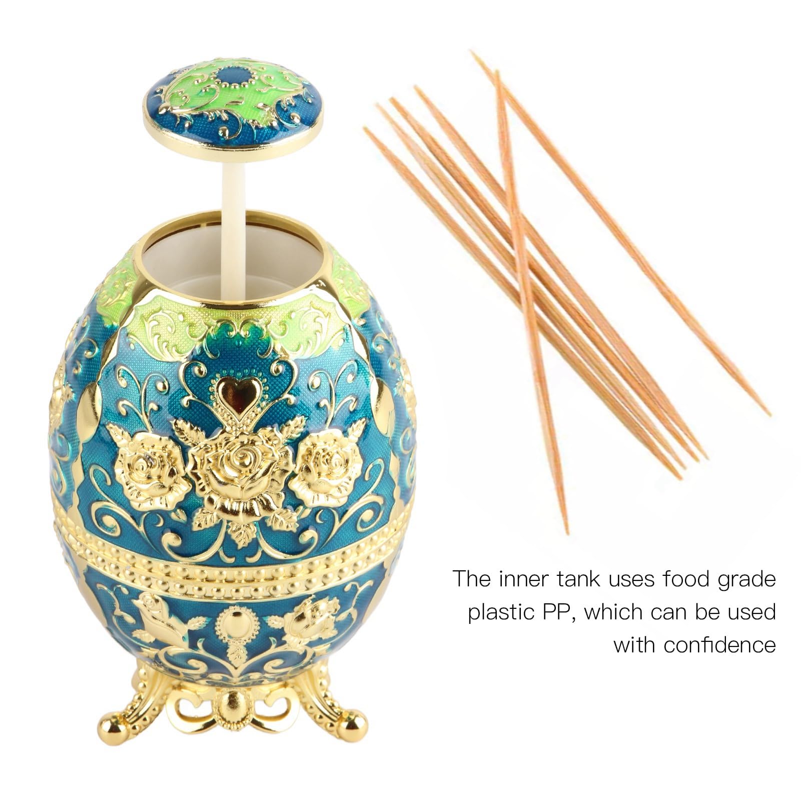 Up Automatic Toothpick Holder, Hand Press Retractable Retro Toothpick Dispenser For Kitchen Home Restaurant Bar