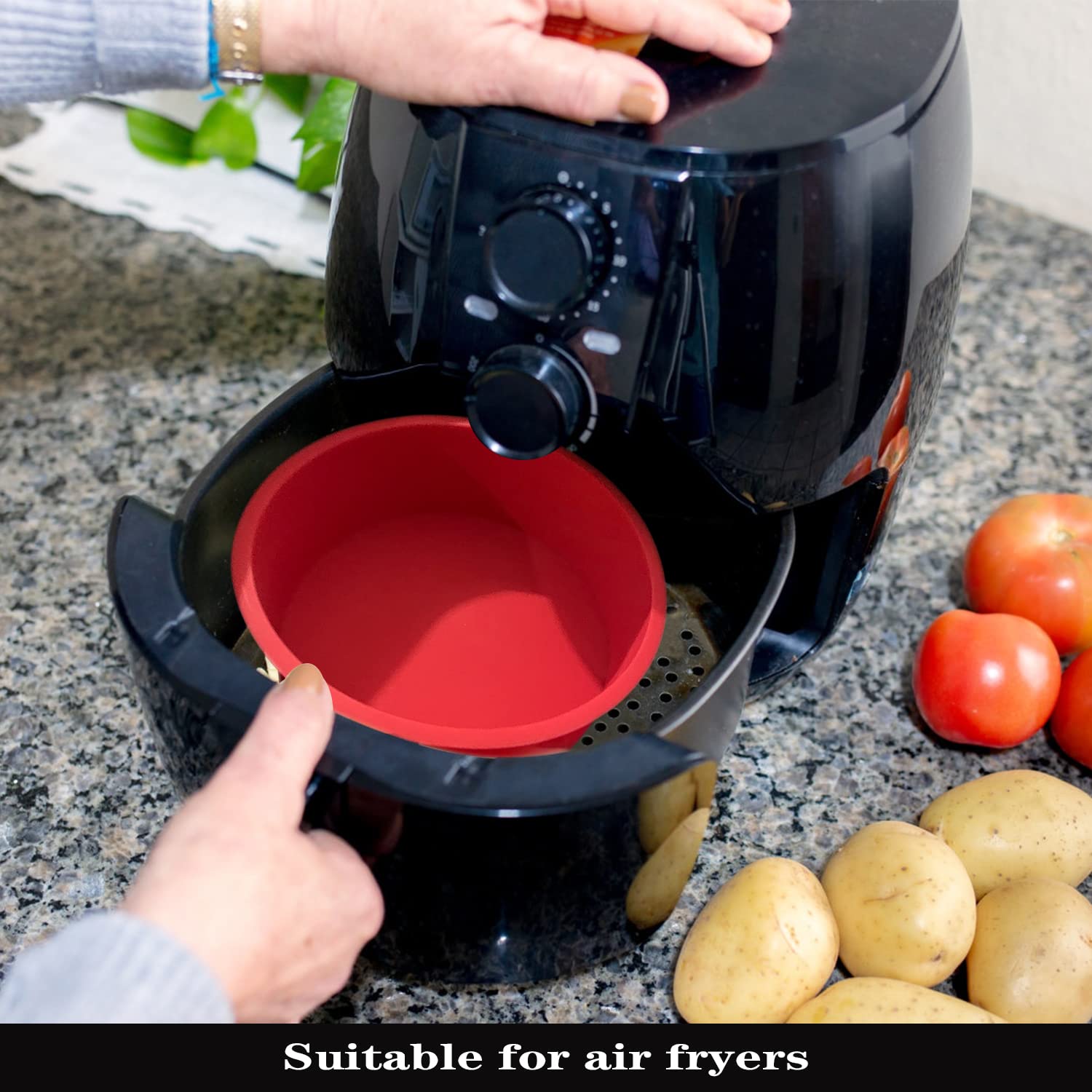 2Pcs 8 Inch Silicone Cake Pan For Baking, Round Cake Molds Silicone Baking Pan Non-Stick Quick Release Suitable For Cheesecake C