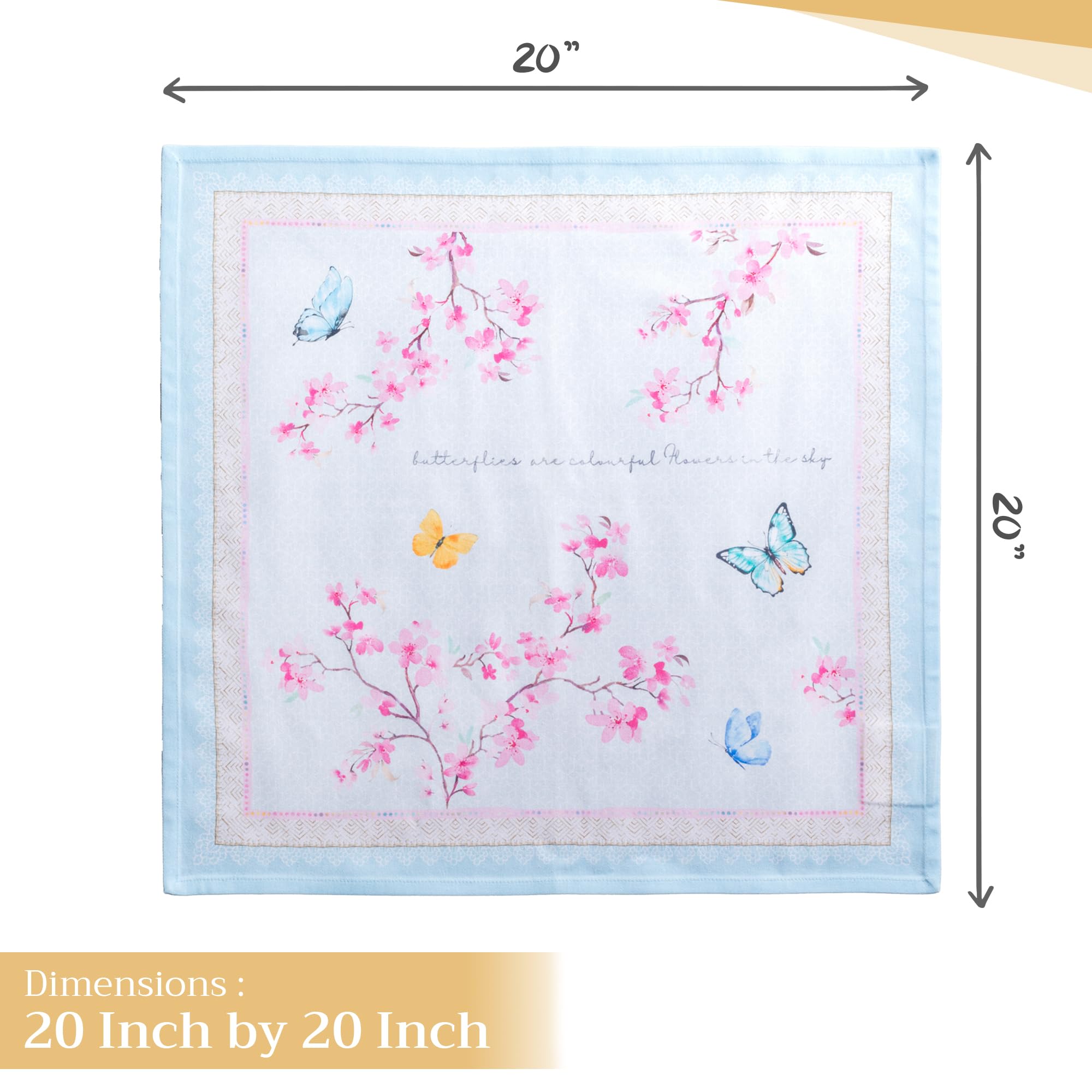 Maison D ' Hermine Napkin 100% Cotton 20 ''X20 '' Set Of 4 Decorative Washable Table Cloth Napkins, Dining, Holidays, Buffet Par