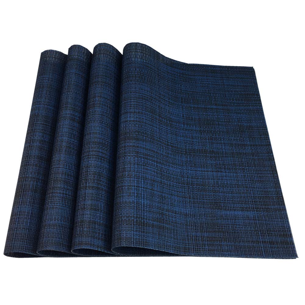 Zx Vision Heat Resistant Placemats For Dining Tbale Woven Vinyl Washable Place Mats Wipe Clean Pvc Table Mats,Set Of 4,Best Gift
