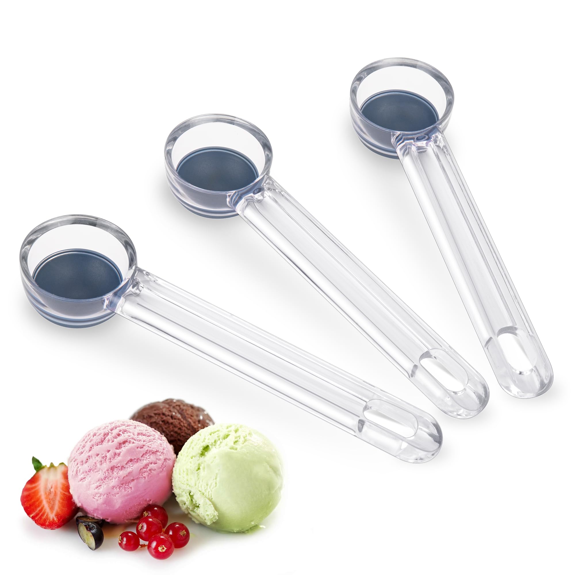 Cookie Scoop Set 1 Tablespoon, Size #60 Cookie Dough Scooper for Baking, 15 ml/0.5 oz Ice Cream Scoop, Acrylic Scoop, Comfortabl