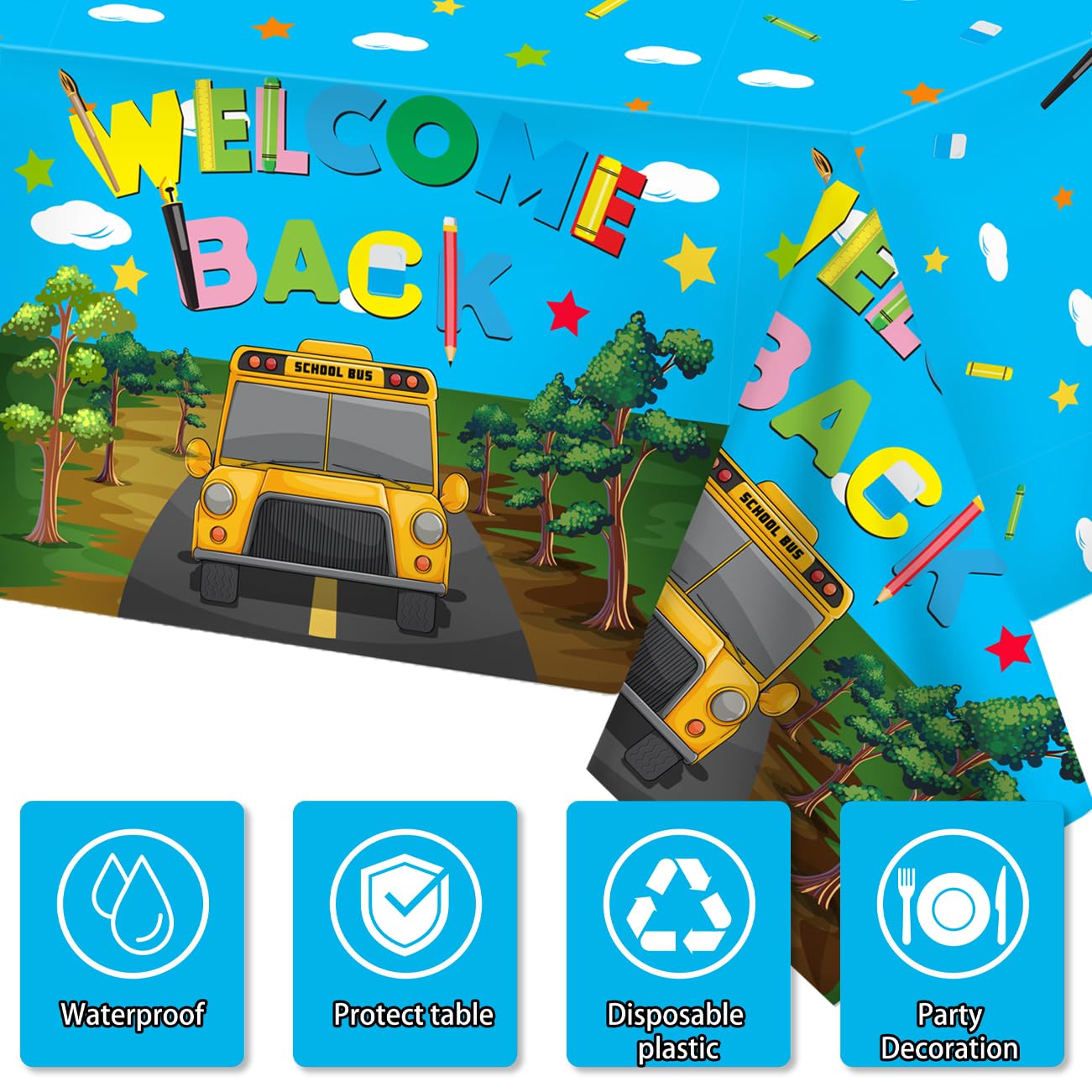 Back To School Decorations 121 Pieces School Bus Party Plates And Napkins Party Supplies For First Day Of School Party Back To S
