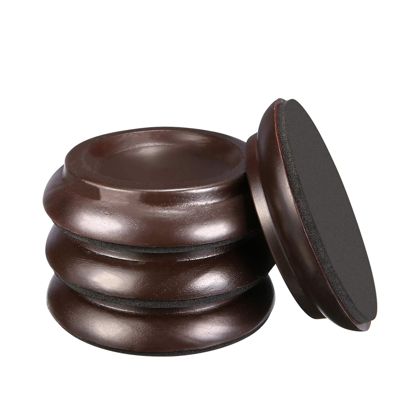Piano Caster Cups,Piano Floor Wood Protector,Piano Caster Pads Non-Slip  Anti-Noise Foot For Piano,4 Cups