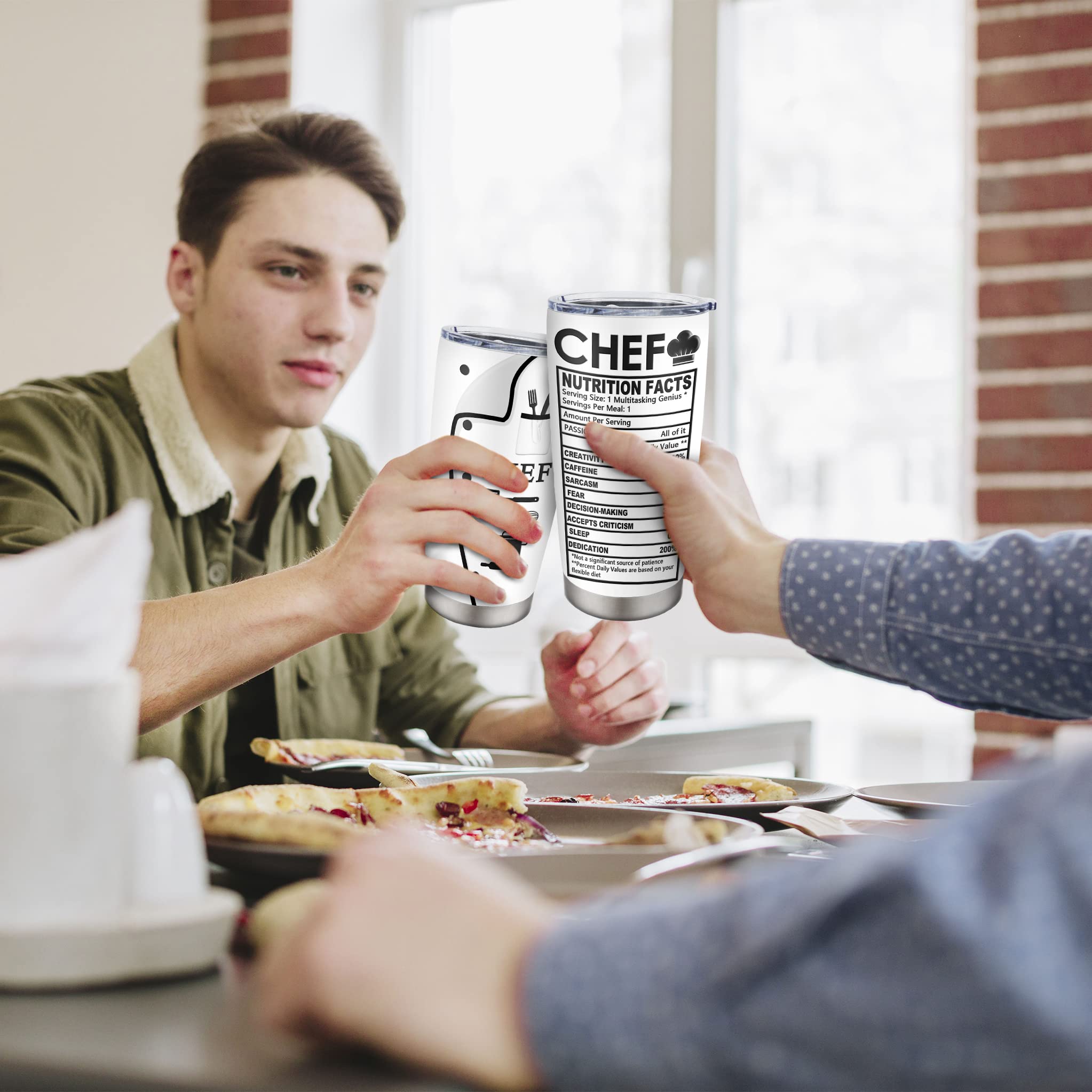 Jevuta Chef Gifts for Men, Ideal Gift for Chefs, Chef-Themed 20oz Tumbler with Lid, Cooking Lovers, Home Cooks, or Culinary Stud