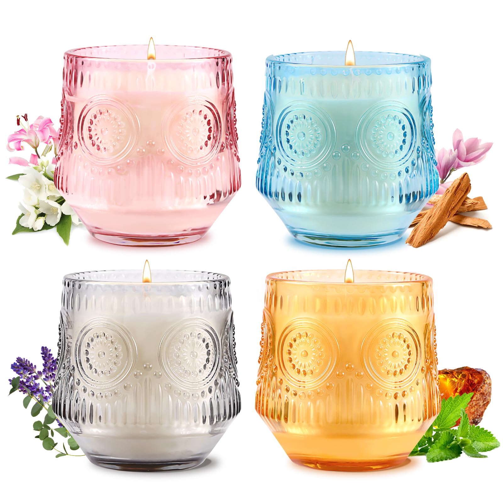 4 Pack Scented Candles for Home | Candle Set Gifts, Soy Candles for Home Scented, Candle Gifts for Women - Luxury Candles Set |