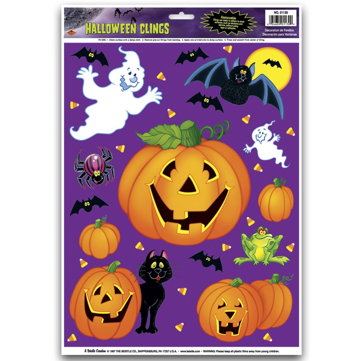 Pumpkin Patch Clings Party Accessory (1 Count) (12/Sh)