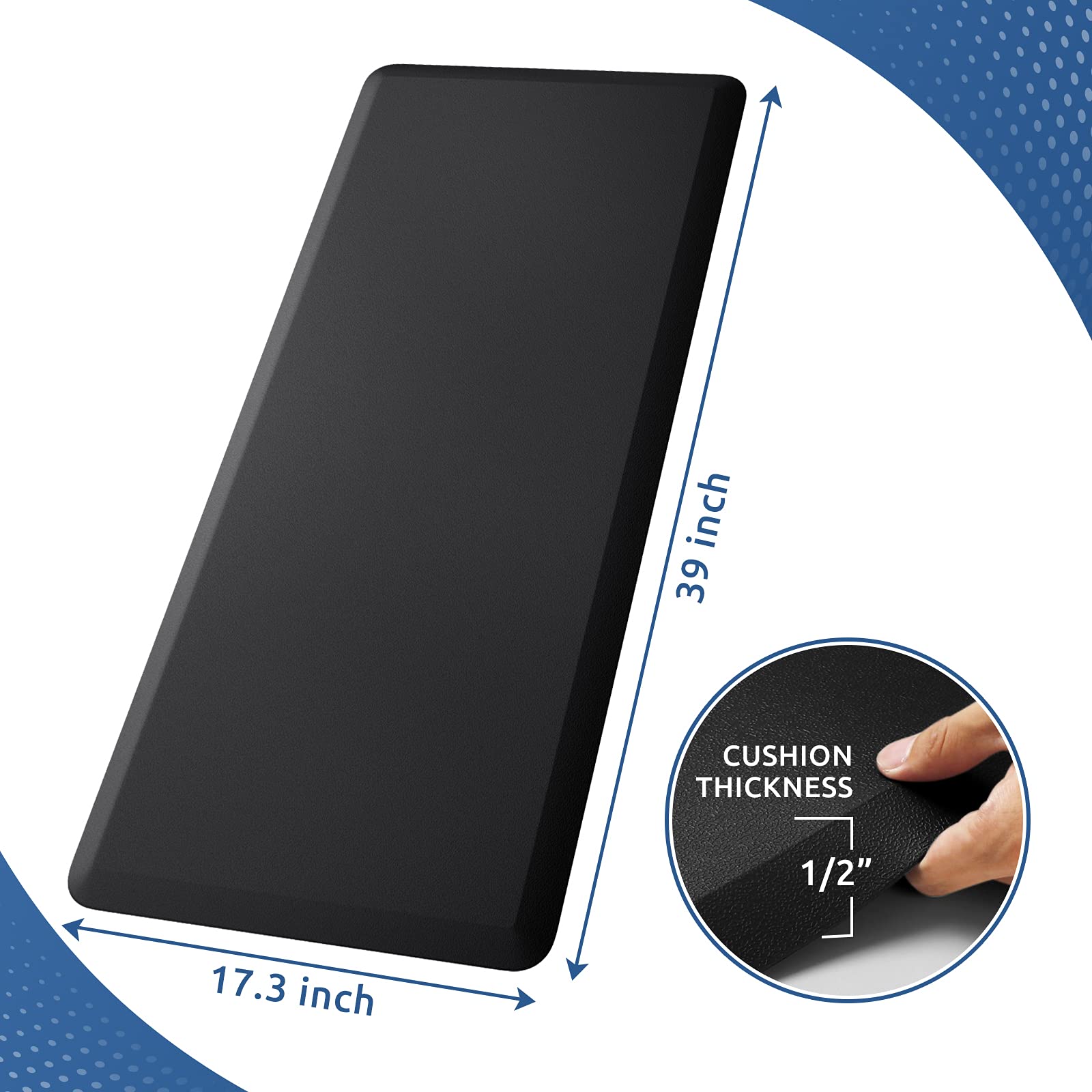 Kitchenclouds Kitchen Mat Cushioned Anti Fatigue Kitchen Rug 17.3''X39'' Waterproof Non Slip Kitchen Rugs And Mats Standing Desk