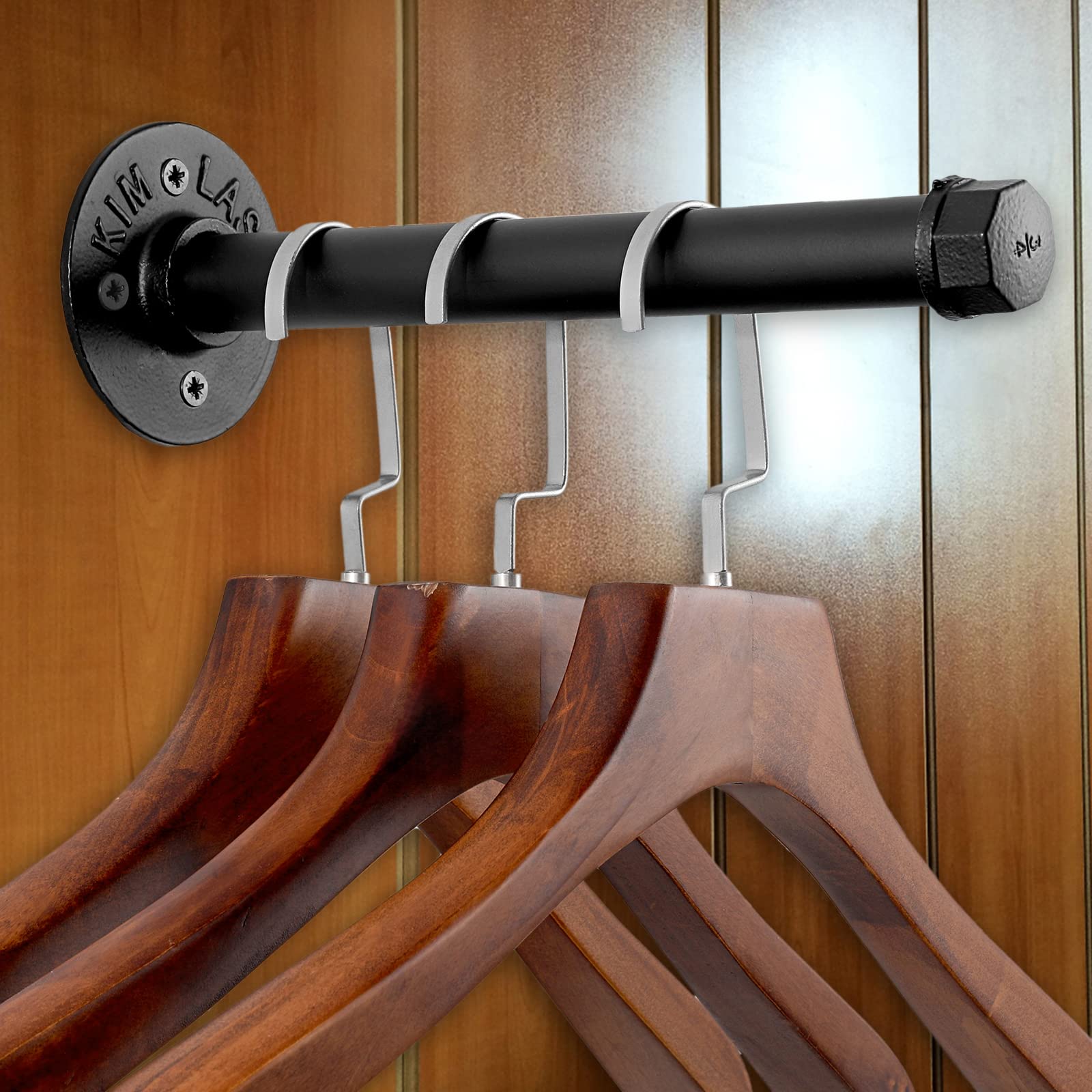 Sumnacon 2Pcs 10 Inch Industrial Pipe Clothing Rack Bars - Heavy Duty Rustic Coat Hangers With Screws, Wall Mounted Metal Garmen