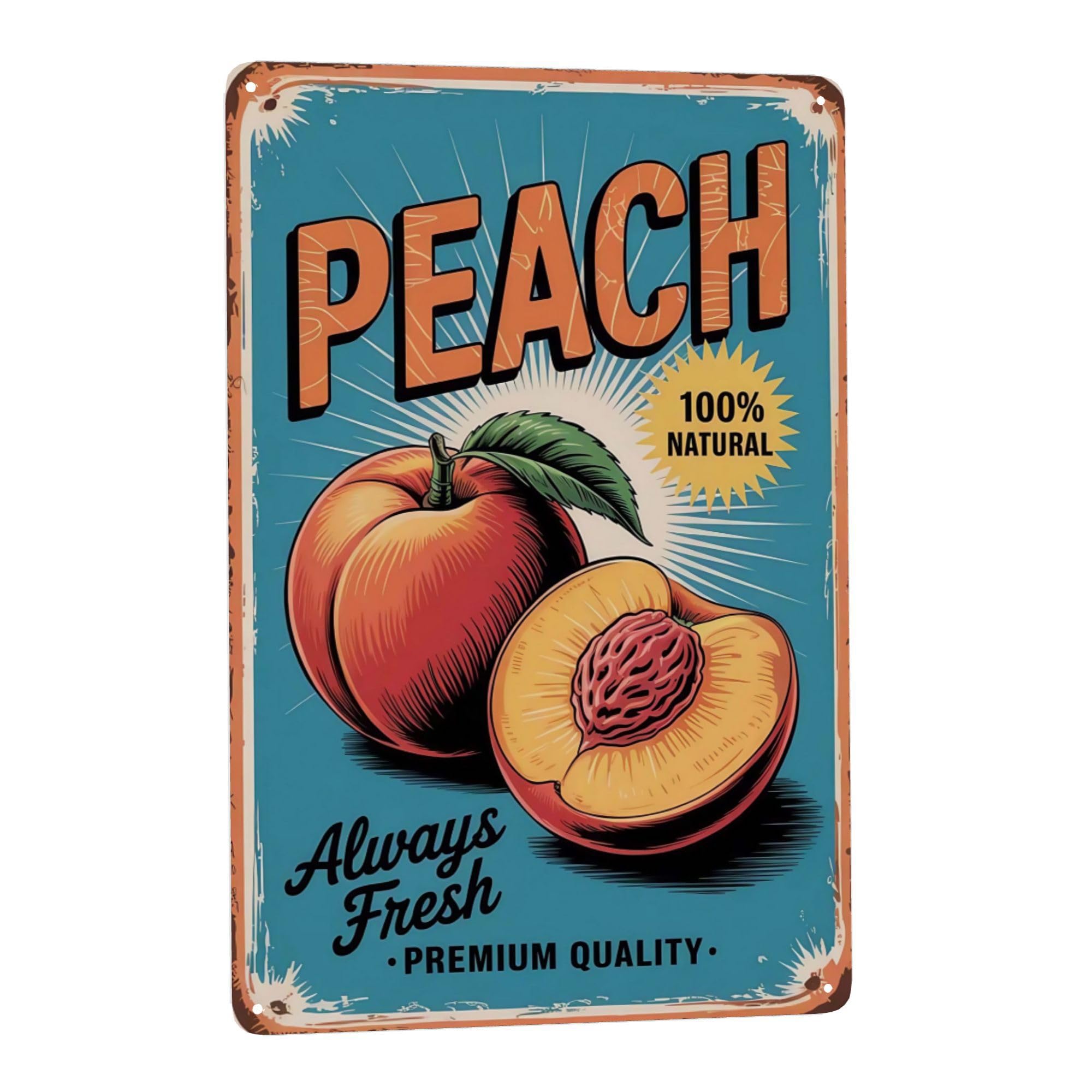 Decorative Summer Fruits Fruit Modern metal tin sign 8x12 inch wall decor for indoor spaces, bar, man cave, cabin and rustic hom