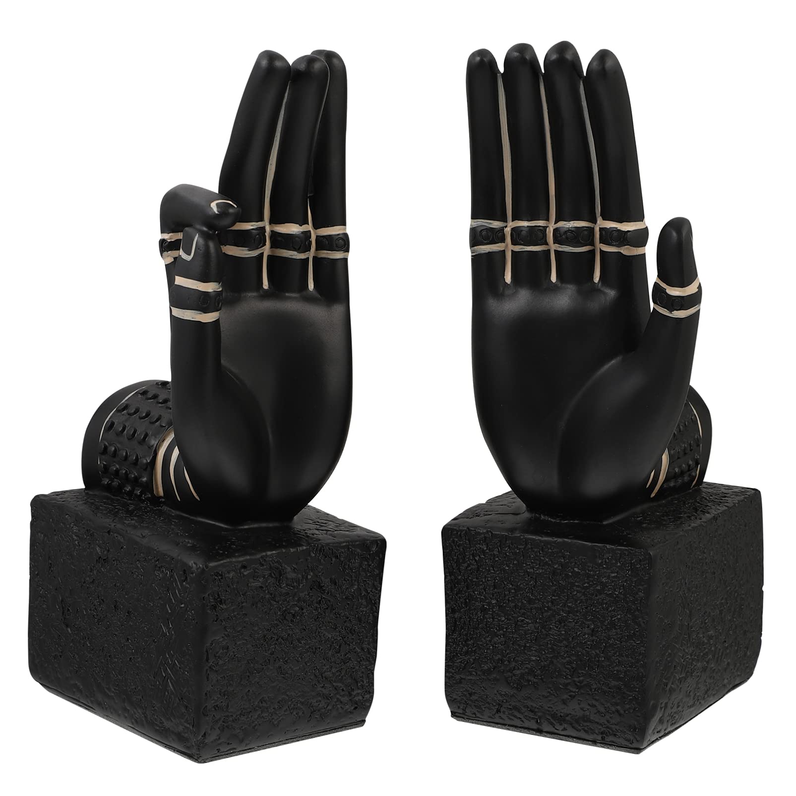 Heavy Bookends 1 Pair Buddha Hand Bookends Decorative Bookends Book Ends Supports Nonskid Book Holders Shelves Organizer for Hom