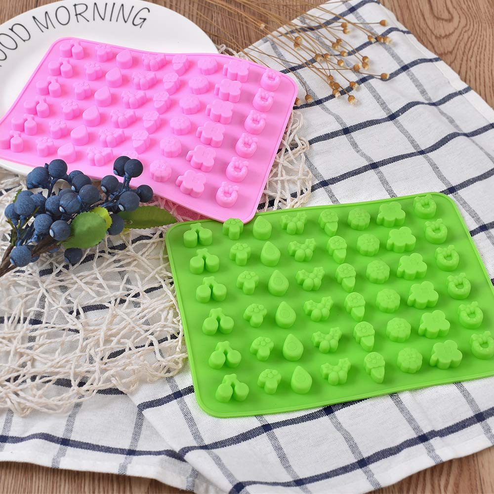 Cozihom Forest And Animal Silicone Molds, Gummy Mold, Chocolate Candy Mold With 2 Droppers, Food Grade Silicone, 4 Pcs