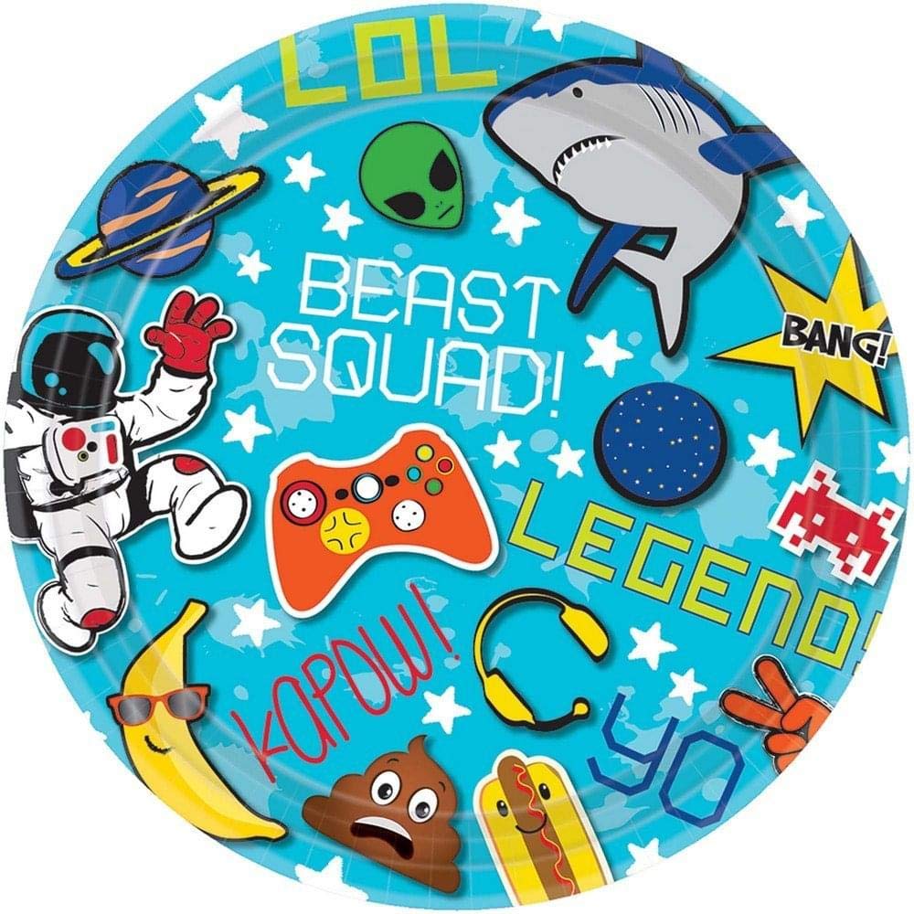 Amscan Epic Round Plates Party Supplies, 7'', Pack Of 8, Multicolor