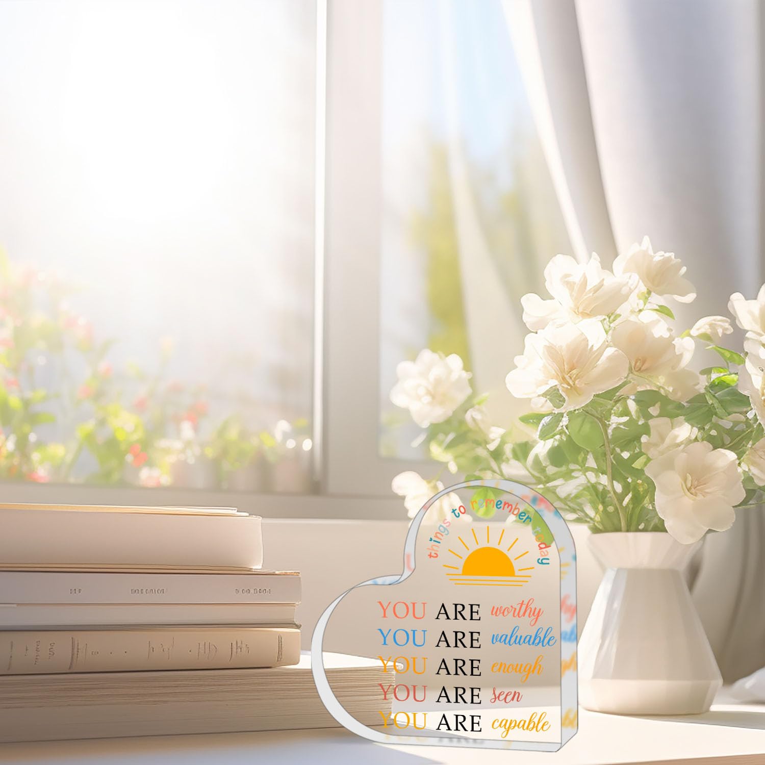 Positive Decor Motivational Gifts, Things To Remember Sign Inspirational Encouragement Gifts for Friend Coworker, Positive Cheer