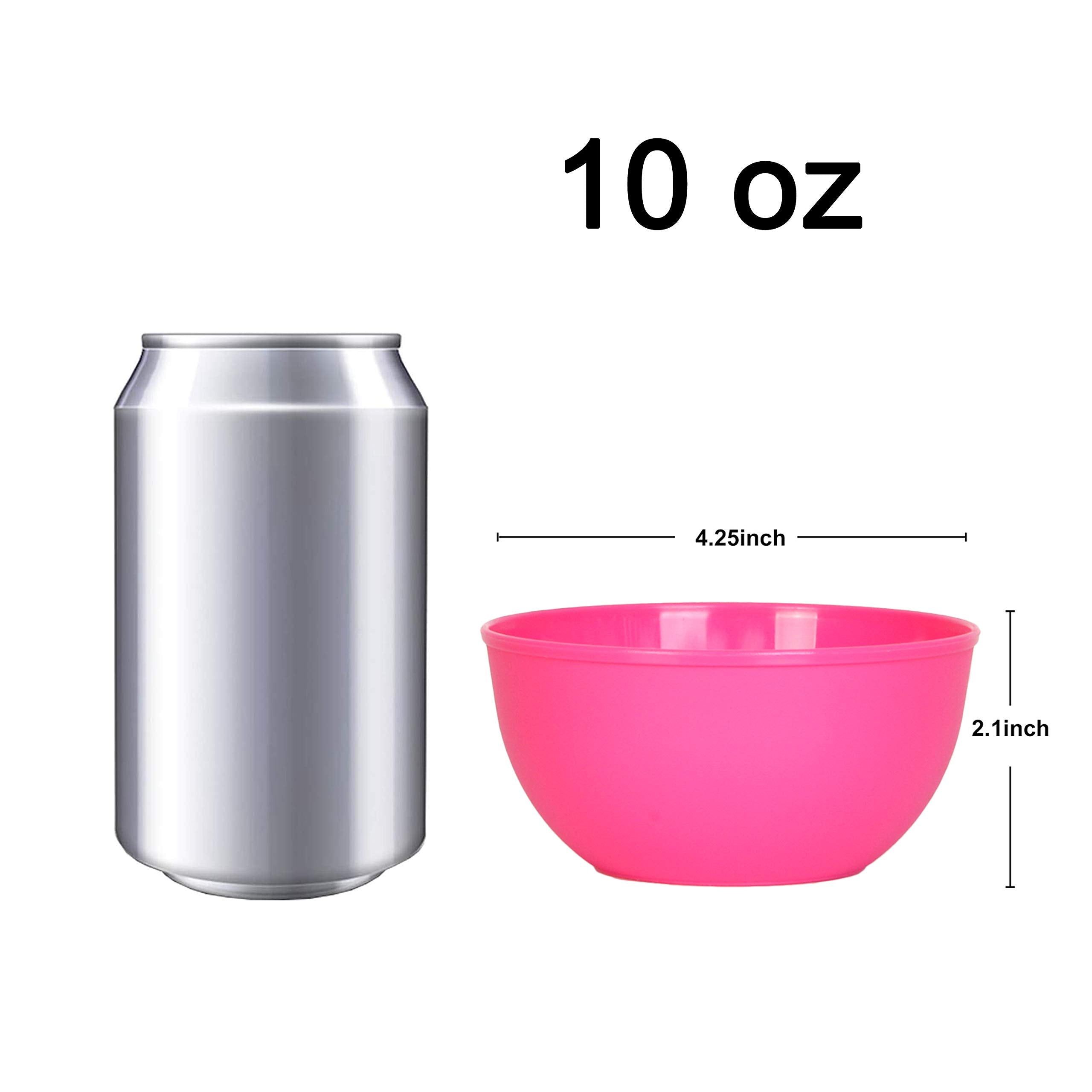 Youngever 9 Pack 10 Ounce Plastic Bowls  Kids Plastic Bowls  Set of 9 (9 Peach Colors)