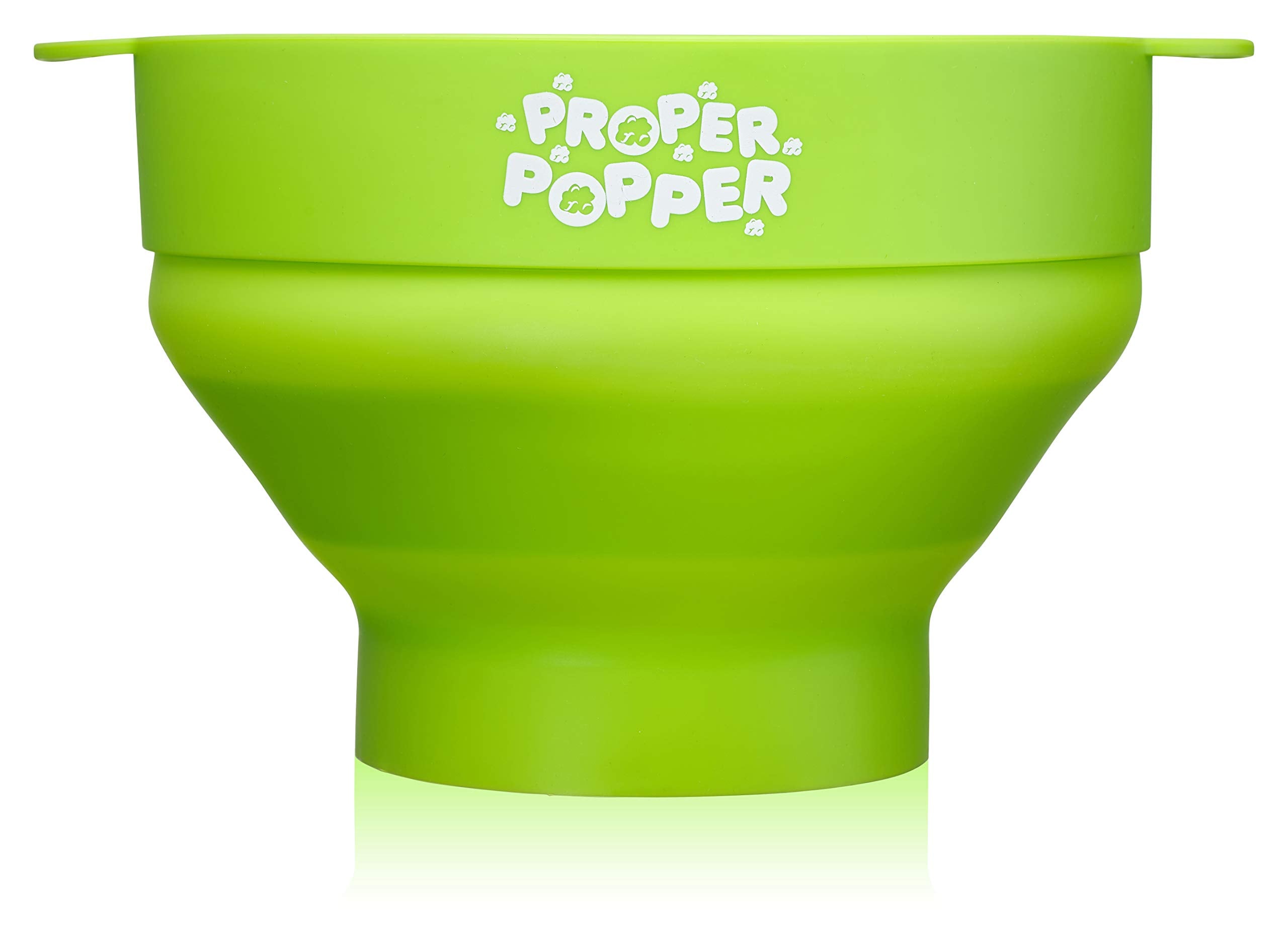 The Original Proper Popper Microwave Popcorn Popper, Silicone Popcorn Maker, Collapsible Bowl Bpa Free & Dishwasher Safe - (Gree
