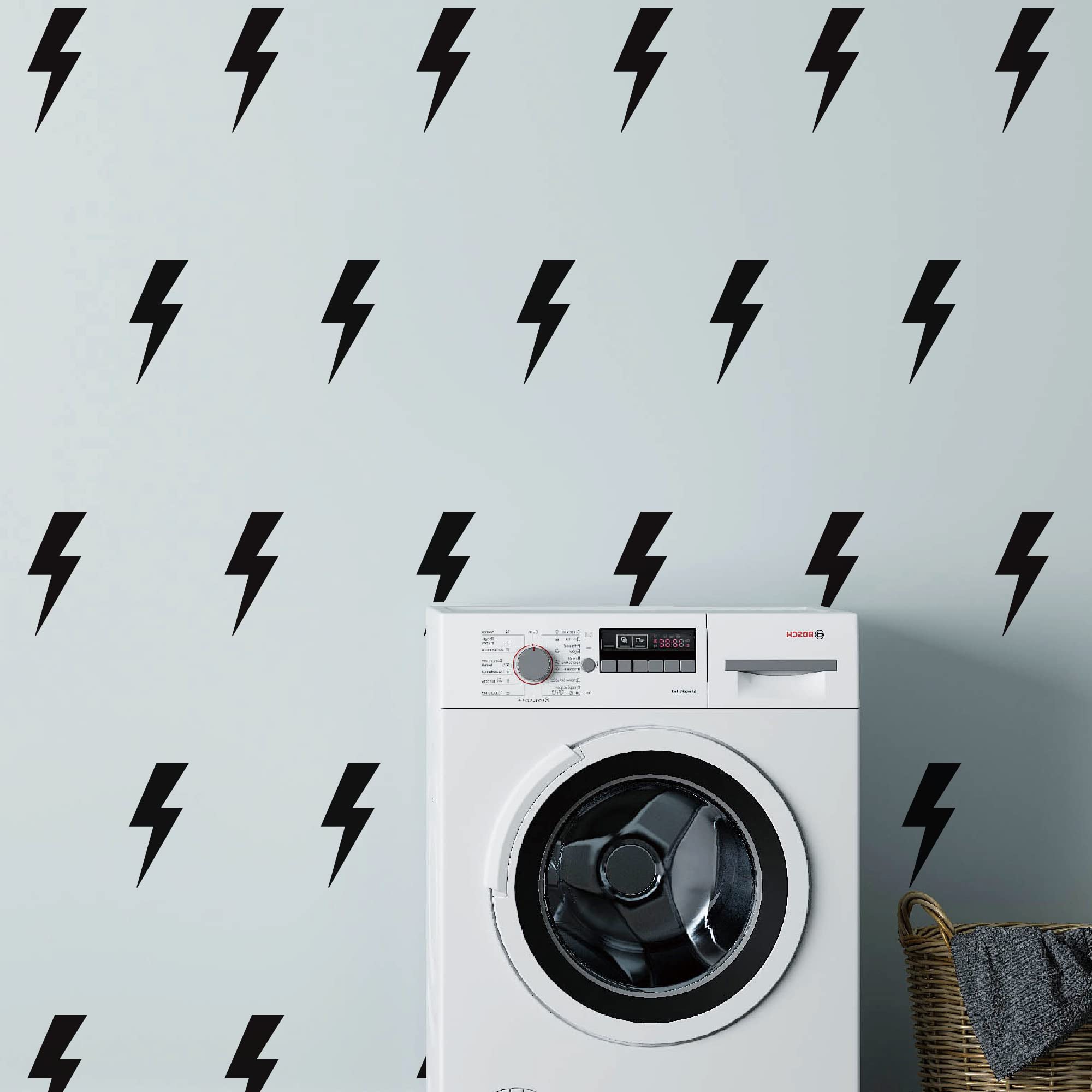 Shyjshyj Large Black Vinyl Lighting Bolt Wall Decals, Peel And Stick Modern Thunder Stickers For Teens Boys Girls Students Bedro