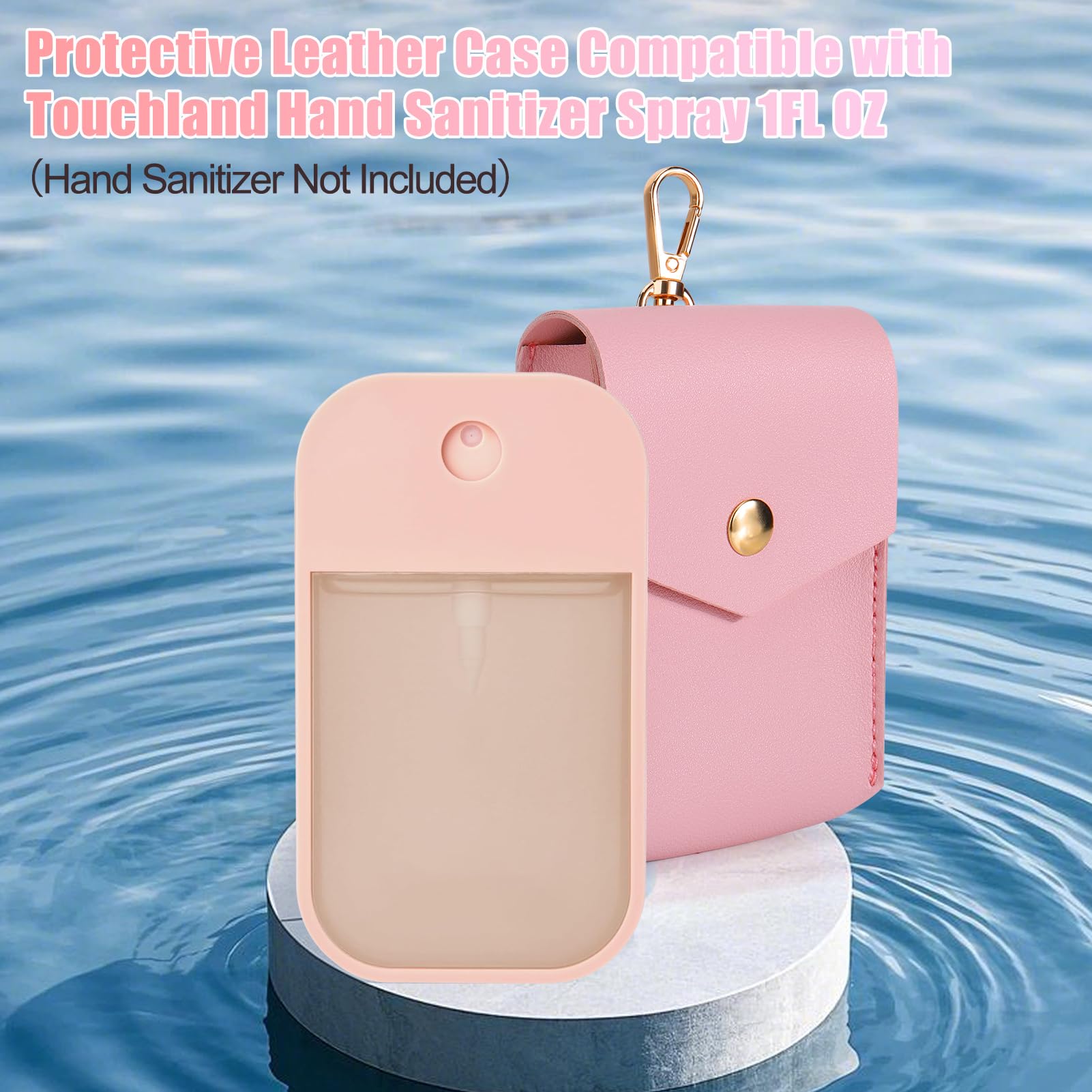 Solldgt Case Compatible With Touchland Hand Sanitizer Spray - Leather Protective Case Holder With Keychain For Touch Land Power