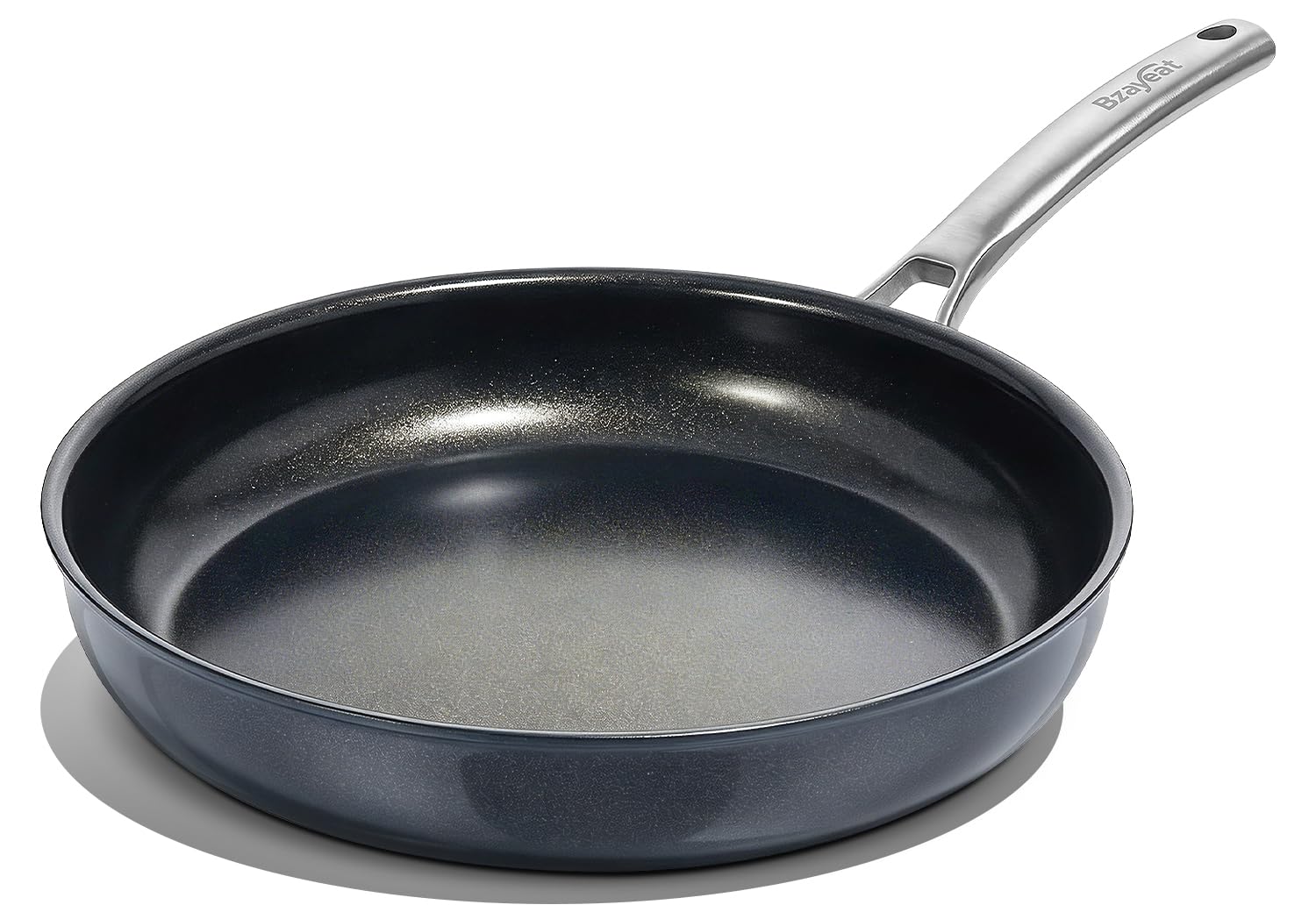 Bzayeat 12 In Ceramic Nonstick Frying Pan, TriPly Stainless Steel Skillet