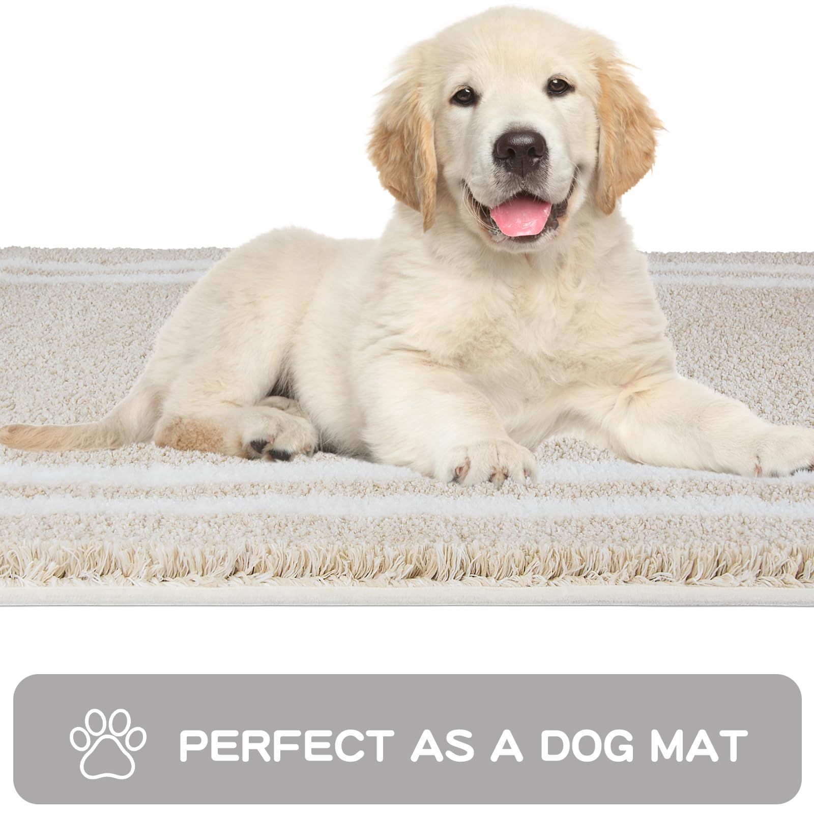 Purrugs Non-Slip Bathroom Rug 30'' X 46'' - Super Absorbent & Quick Dry Shaggy Microfiber Bath Mat, Machine Washable Plush Throw