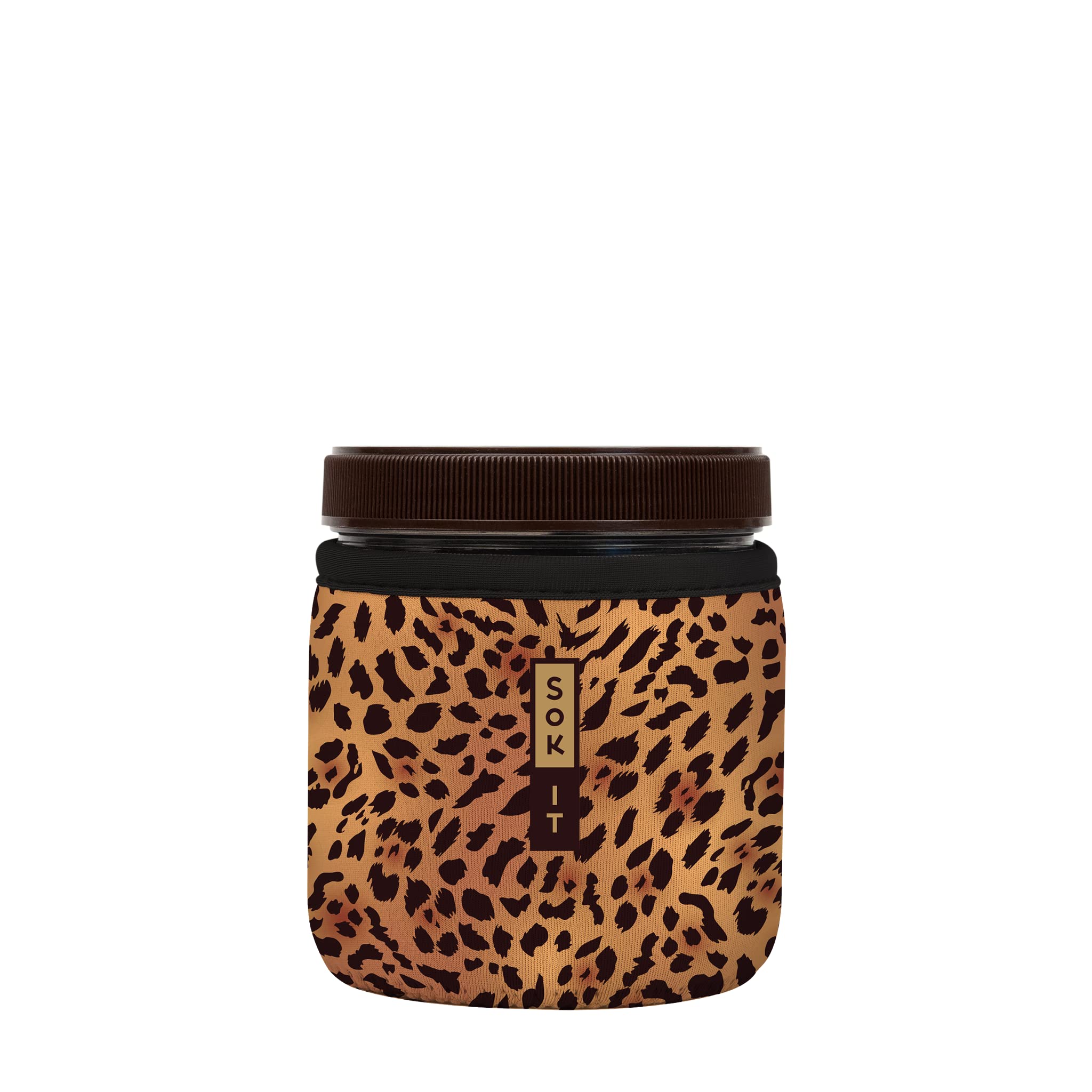 Sok It Ice Cream Sok Insulated Neoprene Cover (Classic Leopard, Fits Talenti Ice Cream Pints)