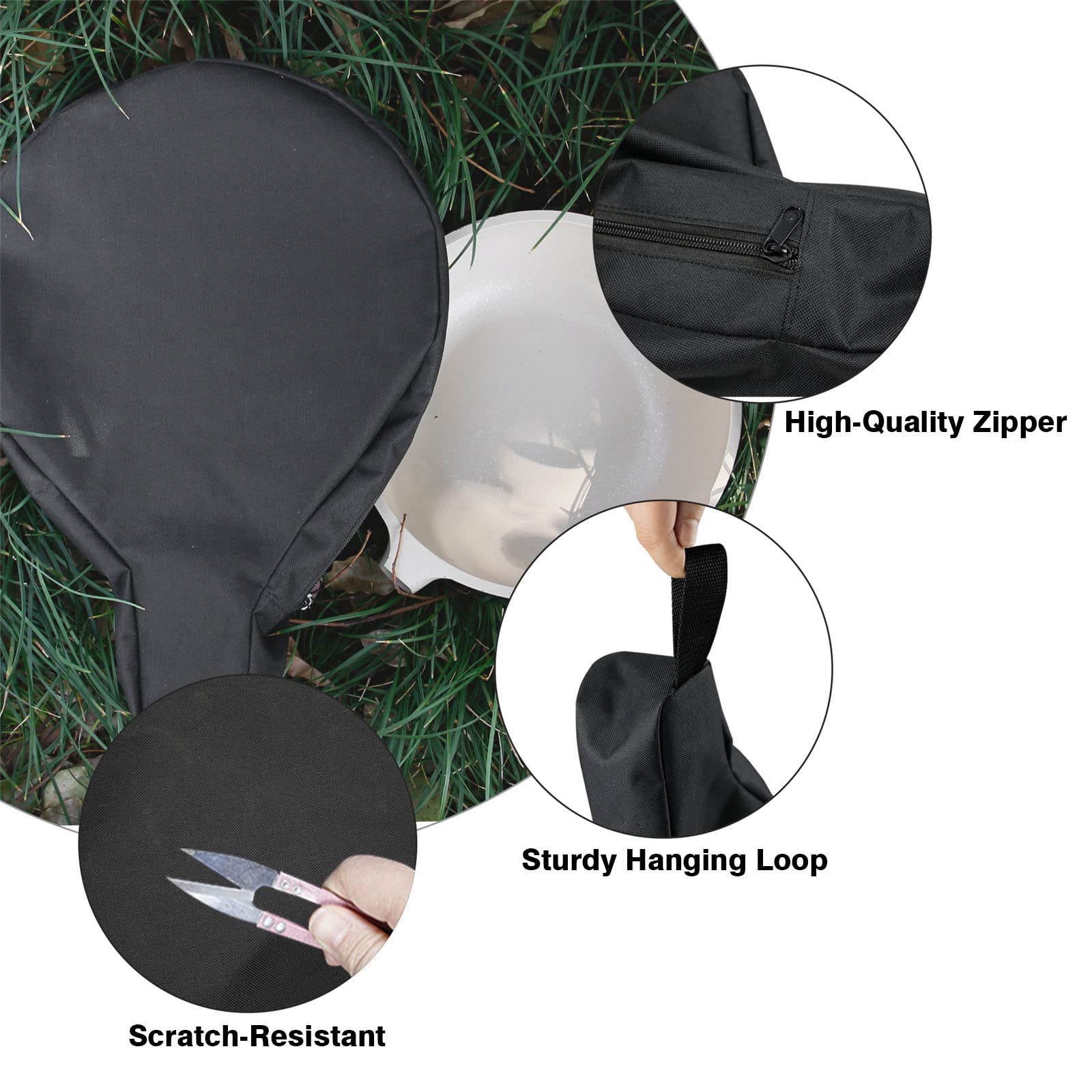 Cast Iron Camping Skillet Bag For 8/10/12In Skillets, Doksmeria Durable Skillet Pan Storage Bag Water Resistant Frying Pan Bag W