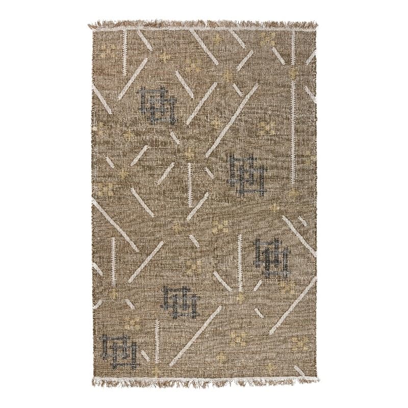 Kosas Home Belfast 24 x 36 Geometric Wool & Jute Area Rug in Khaki