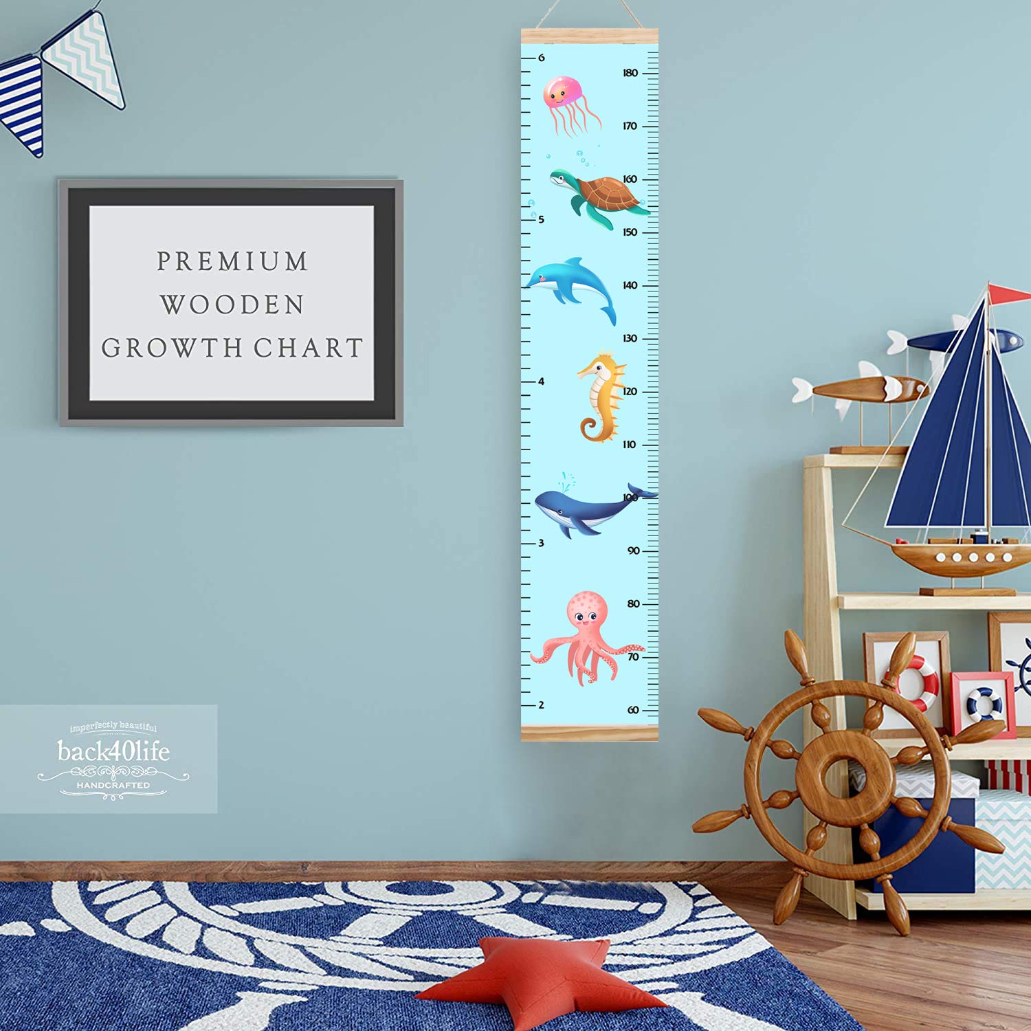 Animals Growth Chart For Kids, Baby Height Chart, Canvas Height Measuring Rulers For Boys Girls (Animals 3)