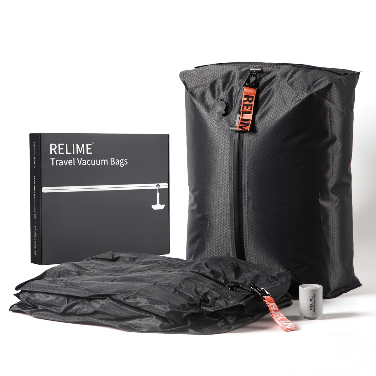 Relime Vacuum Bags For Travel With Wireless Vacuum Pump, Revolutionary Reusable Compression Bags For Travel Suitcases And Backpa