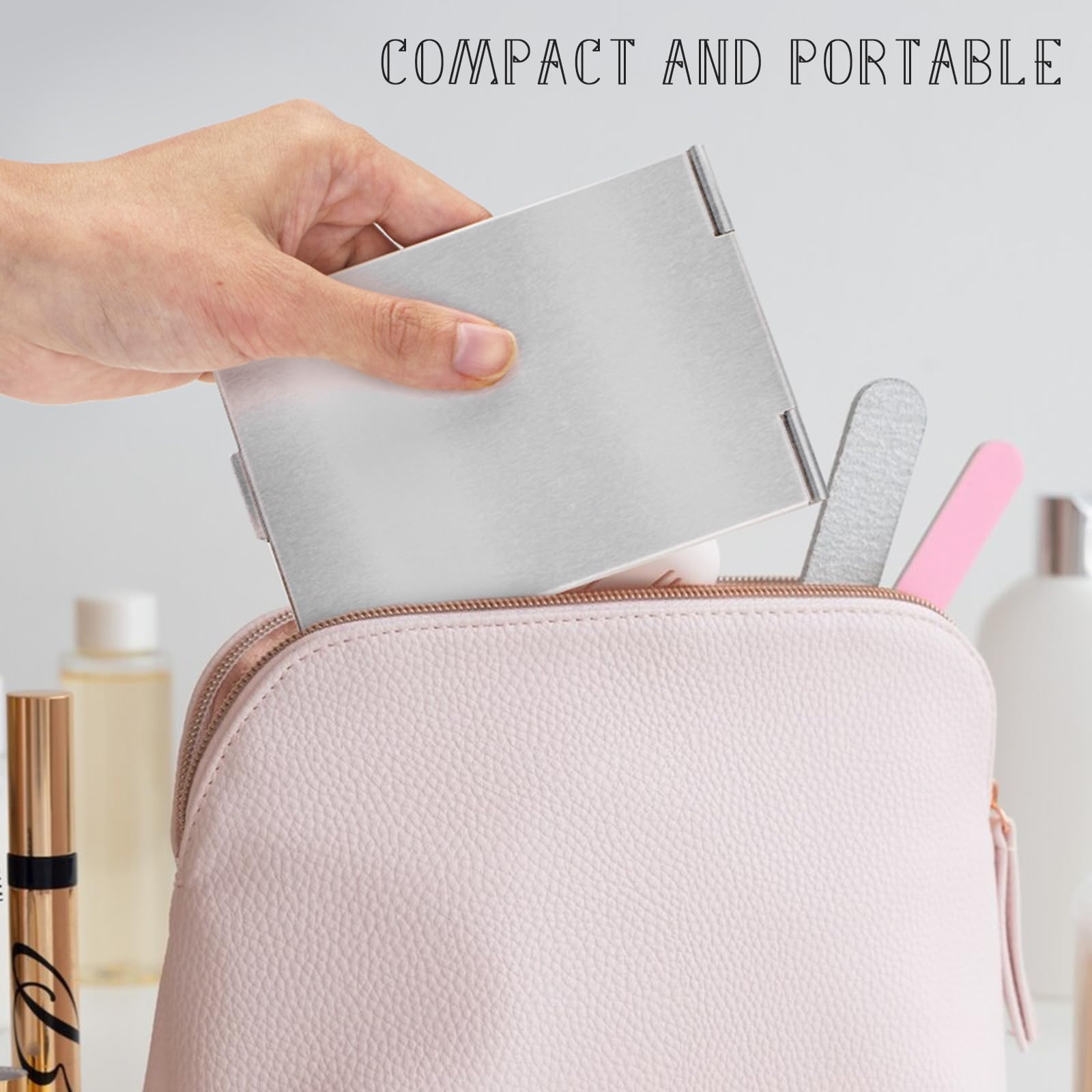 G2PLUS Portable Folding Vanity Mirror Single Side Travel Shower Shaving Mirror  4.5'' x 3.15'' x 0.1'' Small Folding Mirror for Travel  Bathroom  Makeup  Beauty  Grooming
