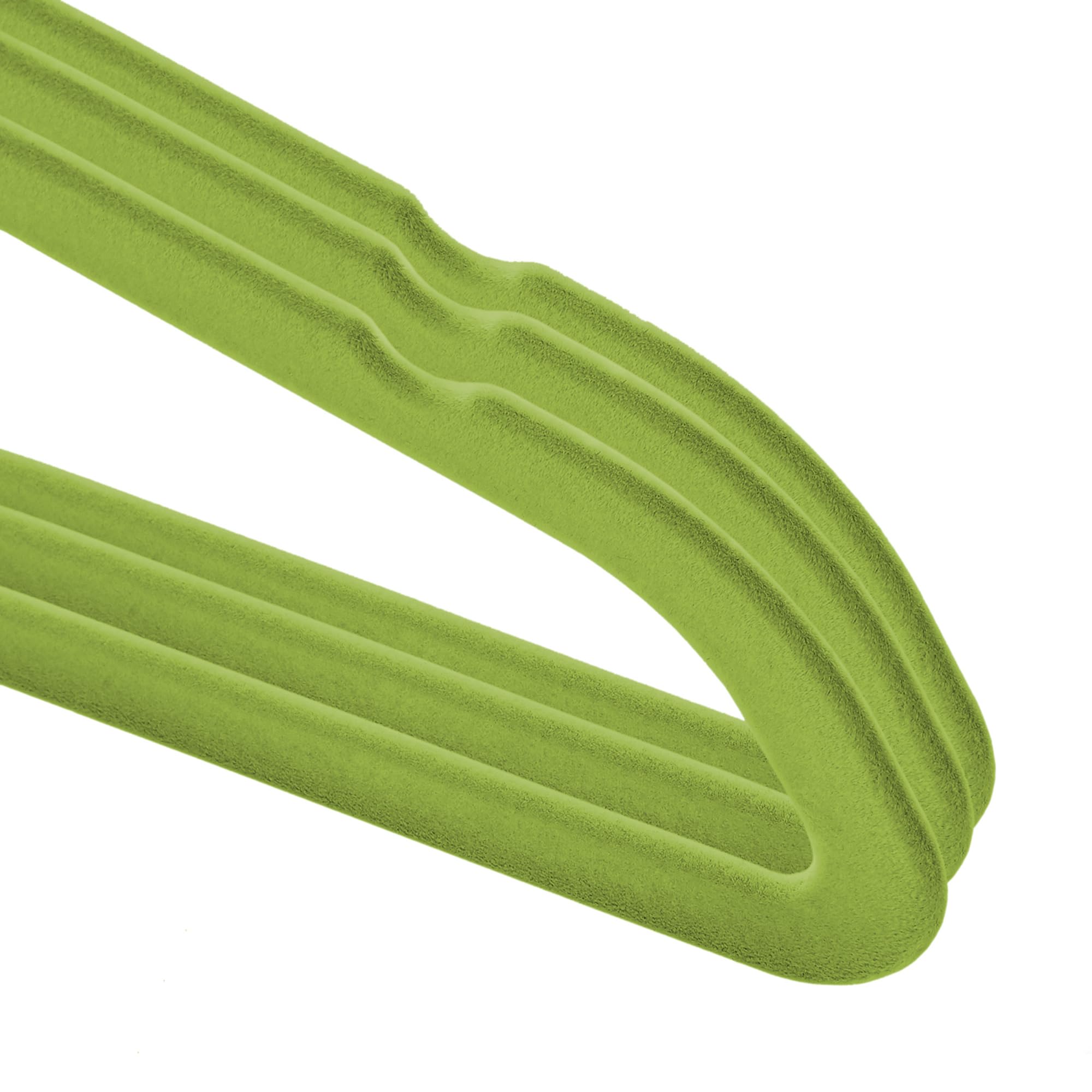 Casafield 100 Velvet Kid'S Hangers - 14'' Size For Children'S Clothes - Lime Green