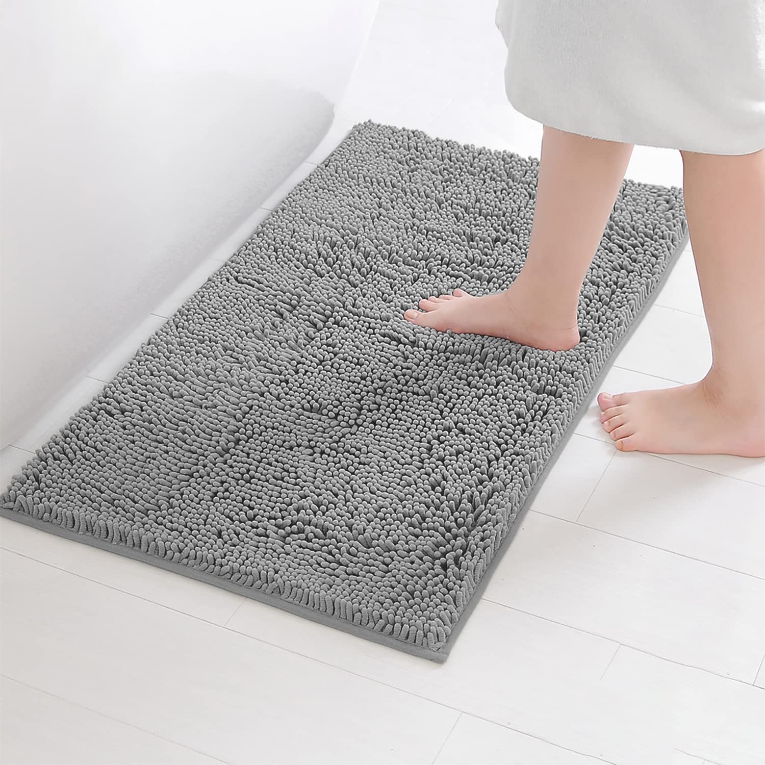Luxurux Bathroom Rug Mat Set-Extra-Soft Plush Bath Mat Shower Bathroom Rugs Chenille Microfiber Material, Super Absorbent Light
