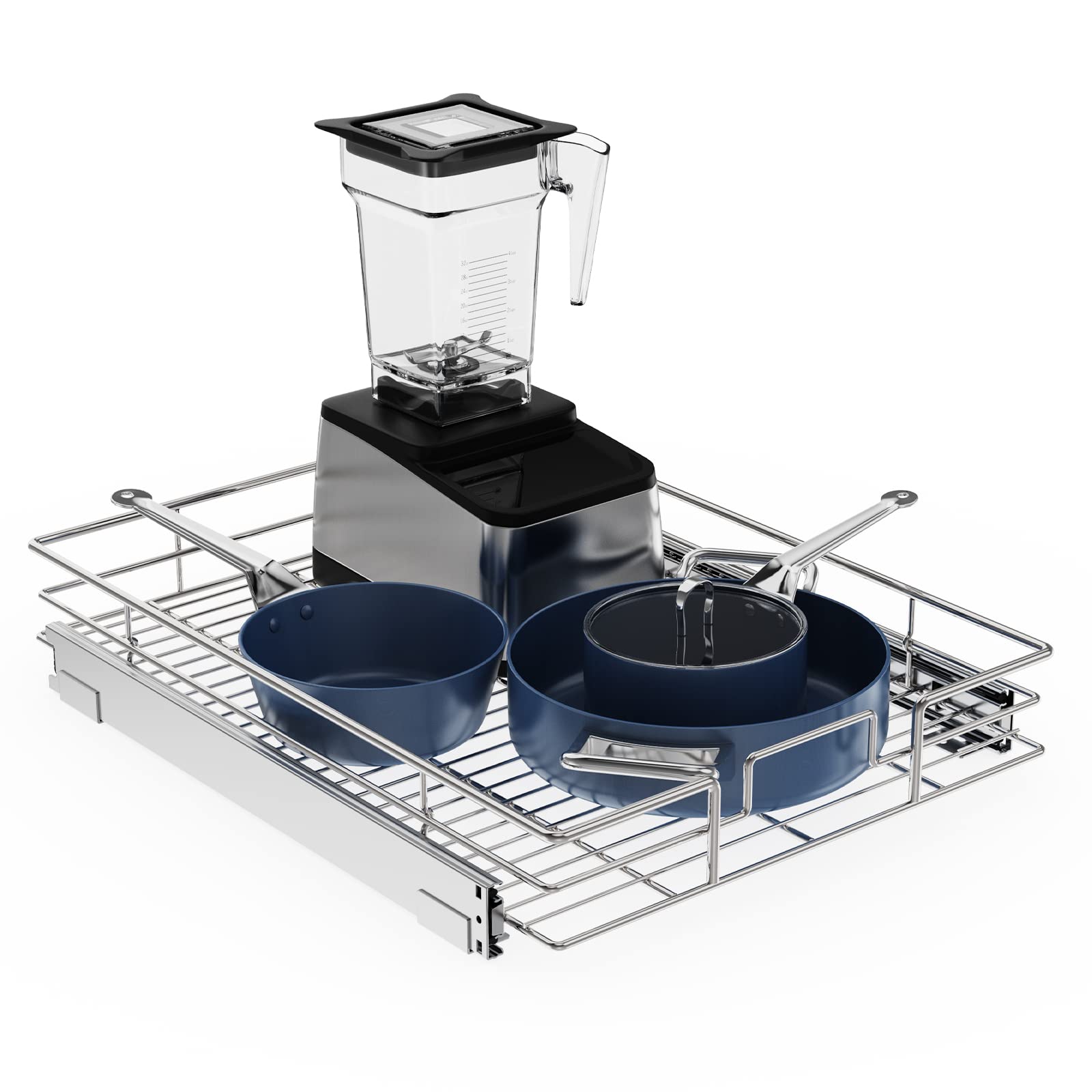 LOVMOR Pull Out Cabinet Organizer 17 W x 21 D, Kitchen Cabinet Pull Out Shelves Slide Out Storage