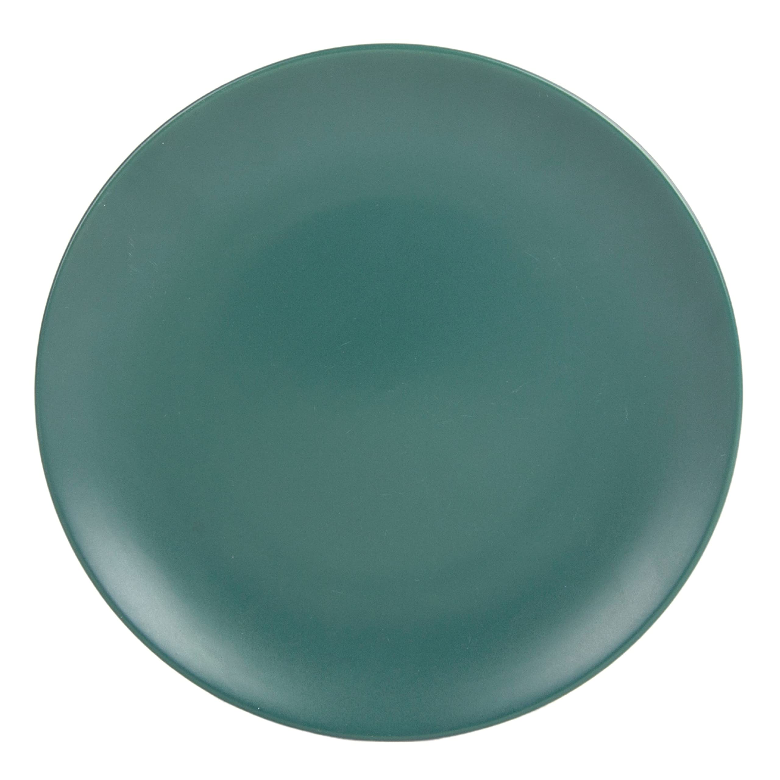10 Strawberry Street Wazee Matte 105 coupe Dinner Plate, Set of 6, Emerald green