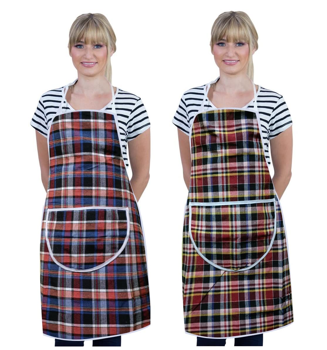 Safeeno 100% Cotton Unisex Kitchen Apron With 2 Front Centre Pocket