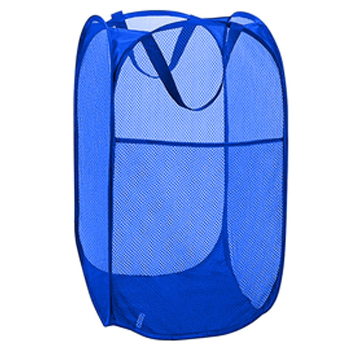 Larpur Mesh Laundry Basket, Pop Up Laundry Hamper With Handles, Collapsible Clothes Basket For Travel, College, Dorm, Royal Blue