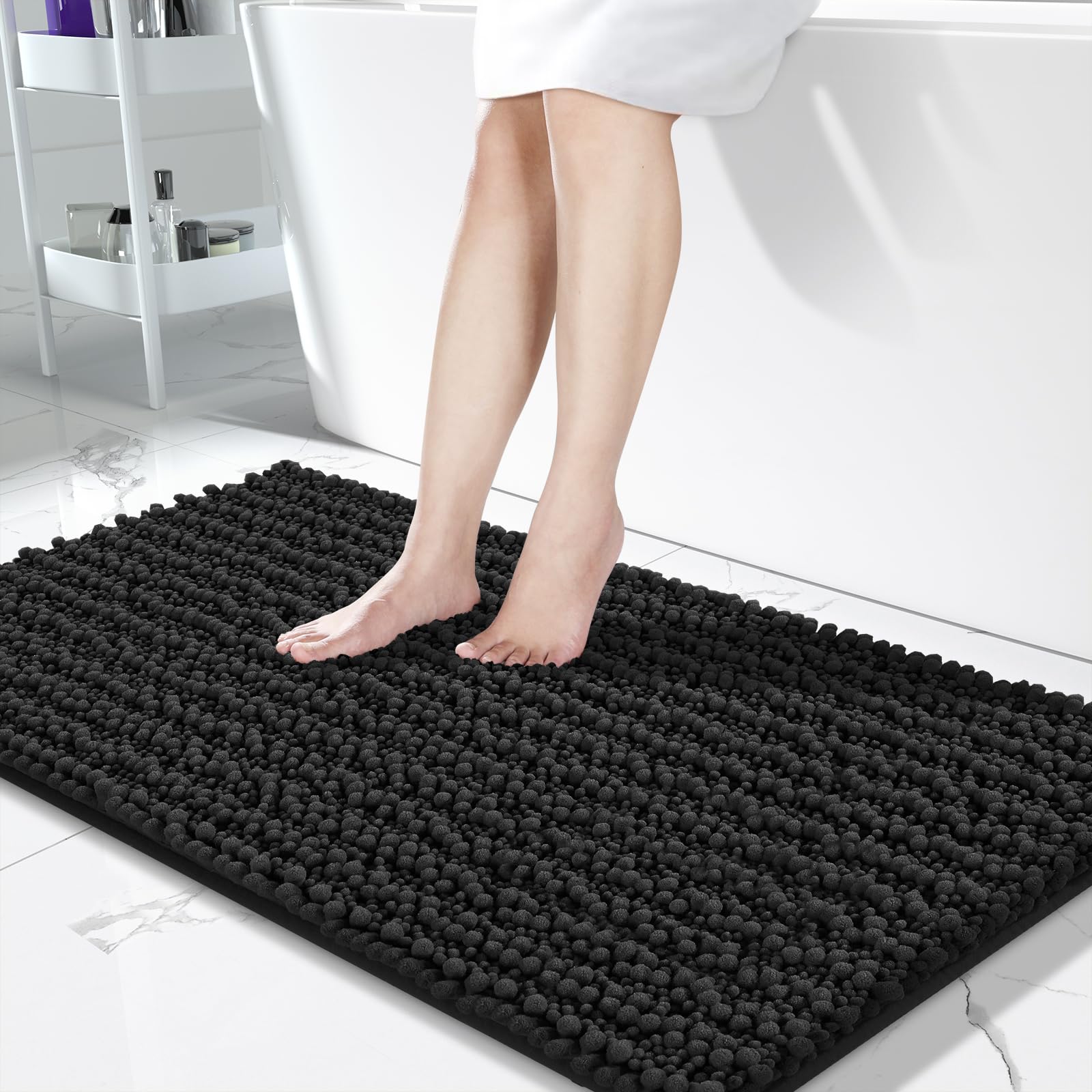 Yimobra Original Luxury Chenille Bath Mat, 55.1 X 24 Inches, Soft Shaggy And Comfortable, Large Size, Super Absorbent And Thick,