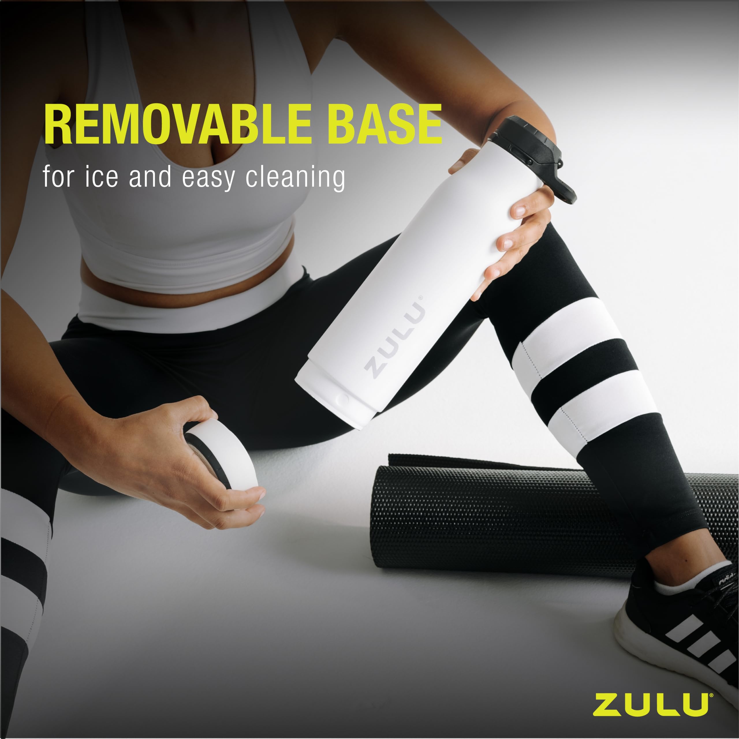 Zulu Ace 24Oz Vacuum Insulated Stainless Steel Water Bottle With Chug Spout | Leak-Proof Locking Lid And Removable Base |Reusabl