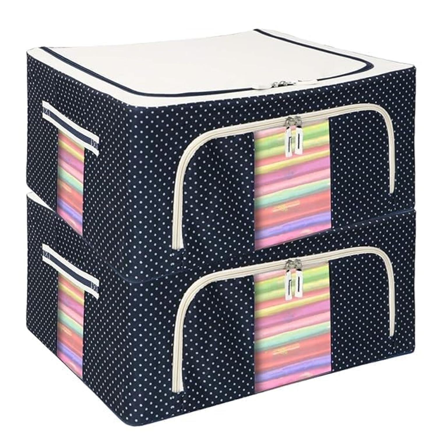 Vrlse Thickened Oxford Cloth Storage Container With Metal Frame  Foldable, Stackable Clothing Organizer For Closets, Bedrooms &