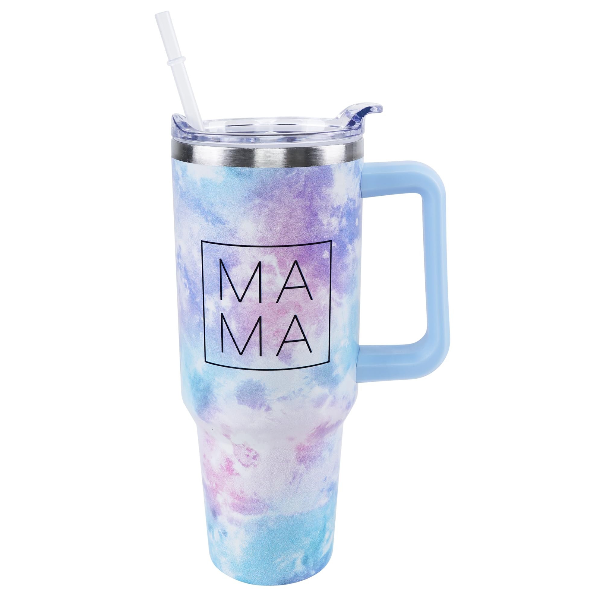 PERRIFIC 40 oz Tumbler with Handle and Straw Lid Leak Proof | Best Mom Ever Mothers Day Birthday Gifts for Mom Mothers Day | St