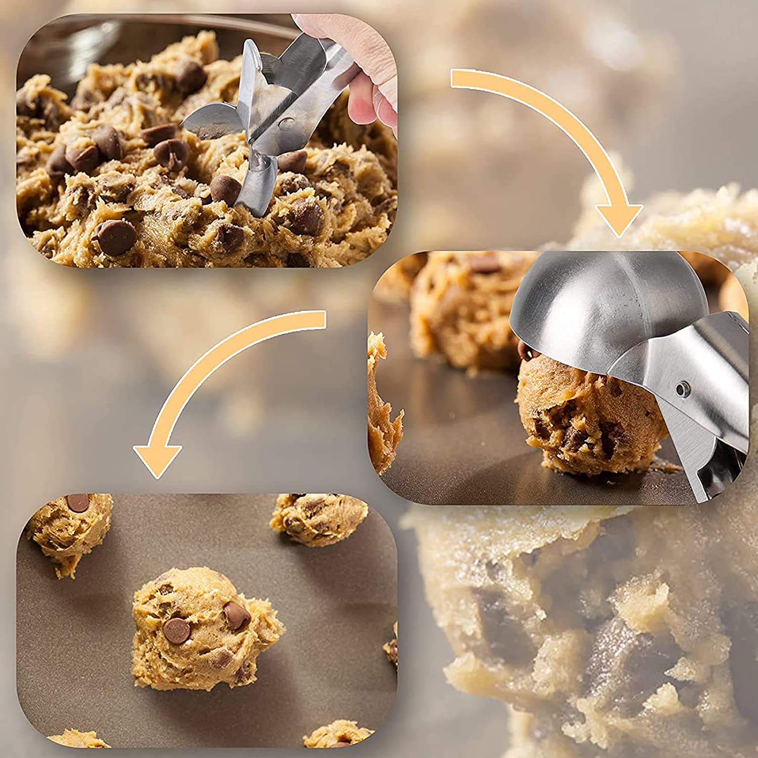 Rpanle Scoop Stainless Steel, Ice Cream Scoop With Trigger Release