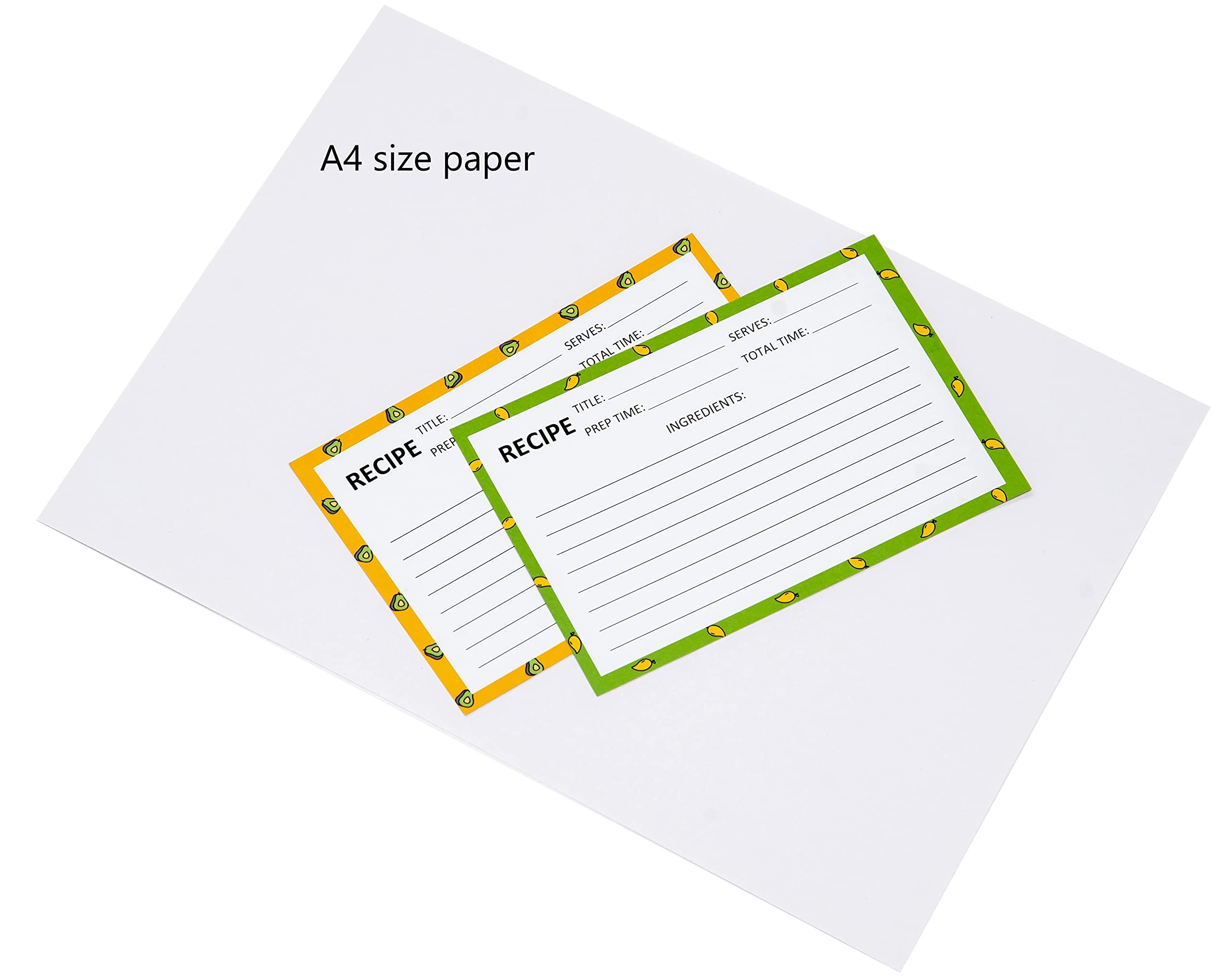 Recipe Cards 50 Pcs 4X6Inch Double Sided Thick Card Stock 5 Fruit Design Fit With Recipe Binder Recipe Box Gift For Bridal Showe