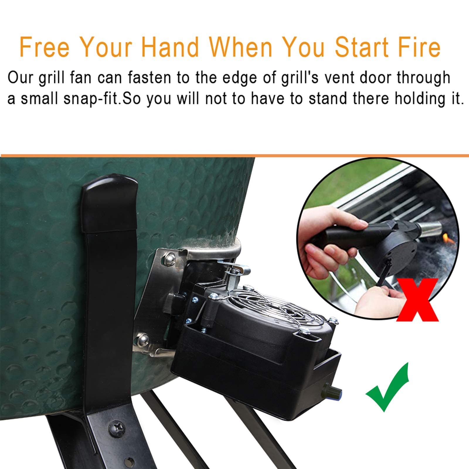 Mydracas Grill Air Blower Fire Starter For Xl Big Green Egg Accessories Grill Fan Shorten The Time Of Ignite The Charcoal