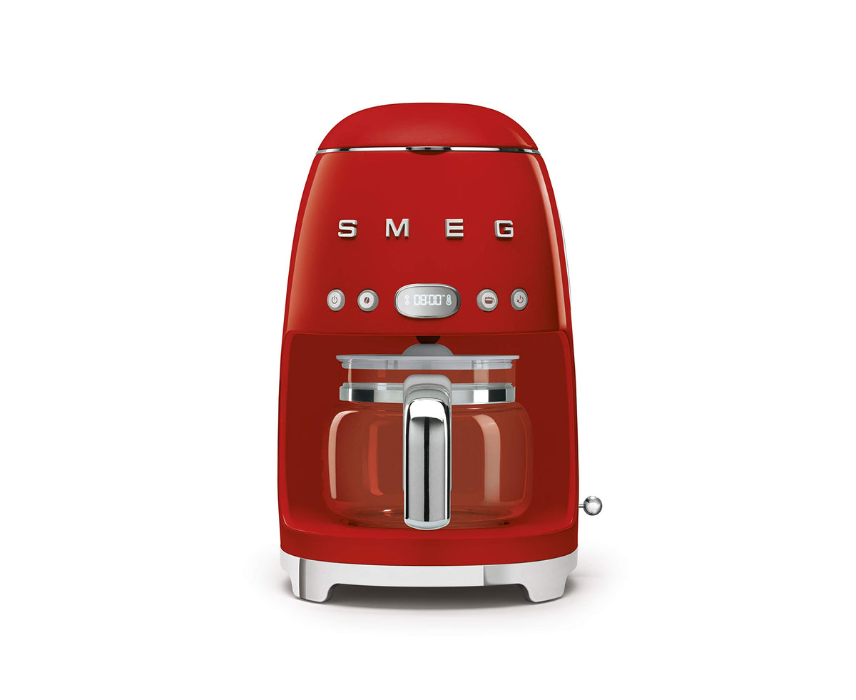 Smeg 50'S Retro Style Aesthetic Drip Coffee Machine With 10 Cup Glass Carafe, Auto Start Feature, Keep Warm Plate, And Two Coffe