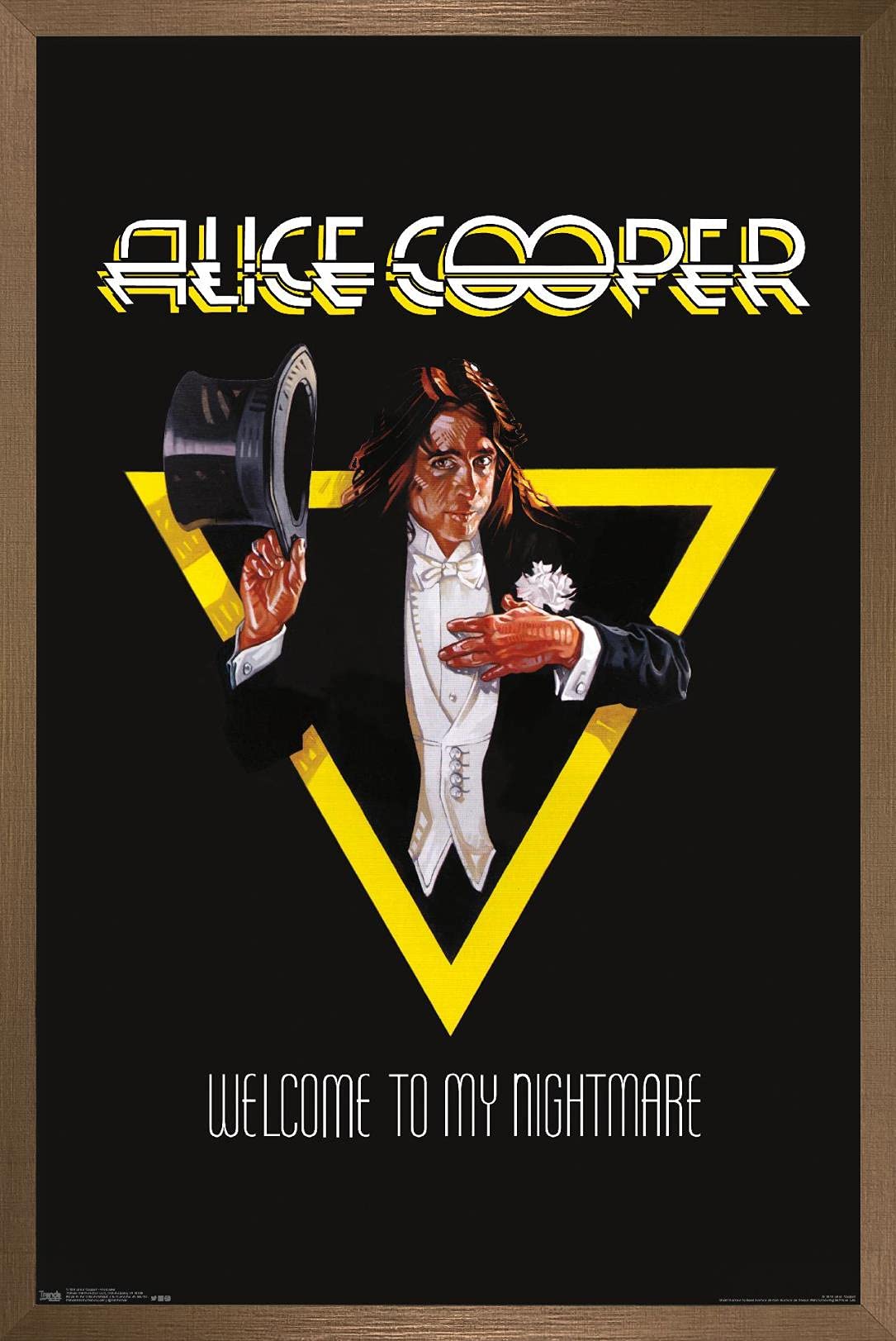 Trends International Alice Cooper - Welcome Wall Poster, 14.725'' X 22.375'', Bronze Framed Version
