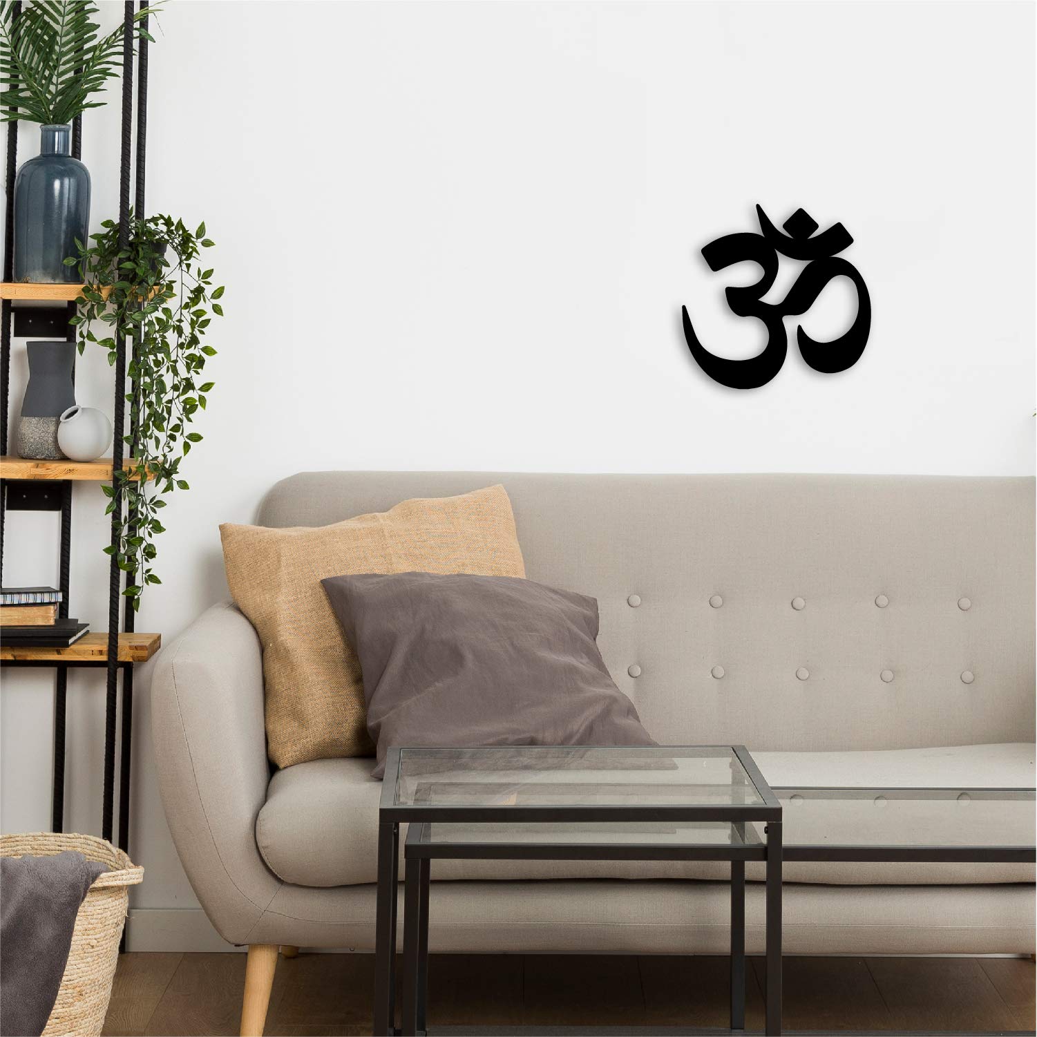 Ecraftindia Om Black Engineered Wood Cutout Wall Art Decor - Perfect Wall Hanging For Yoga Or Meditation Room - Modern Wall Deco