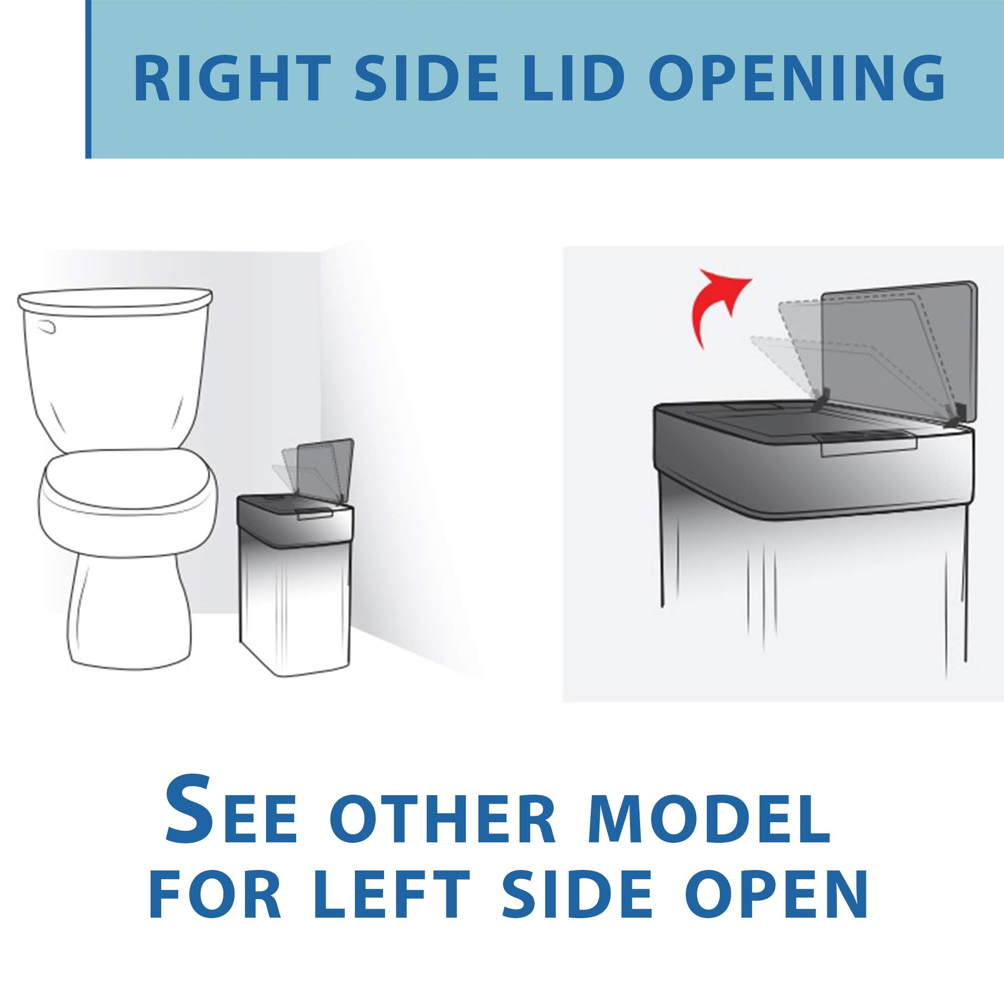 iTouchless 4 Gallon Slim Sensor Trash Can with AbsorbX Odor Control System  Lid Opens Right  15 Liter Stainless Steel Automatic Wastebasket  Space-Saving Bin for Bathroom  Kitchen  Office  Hotel