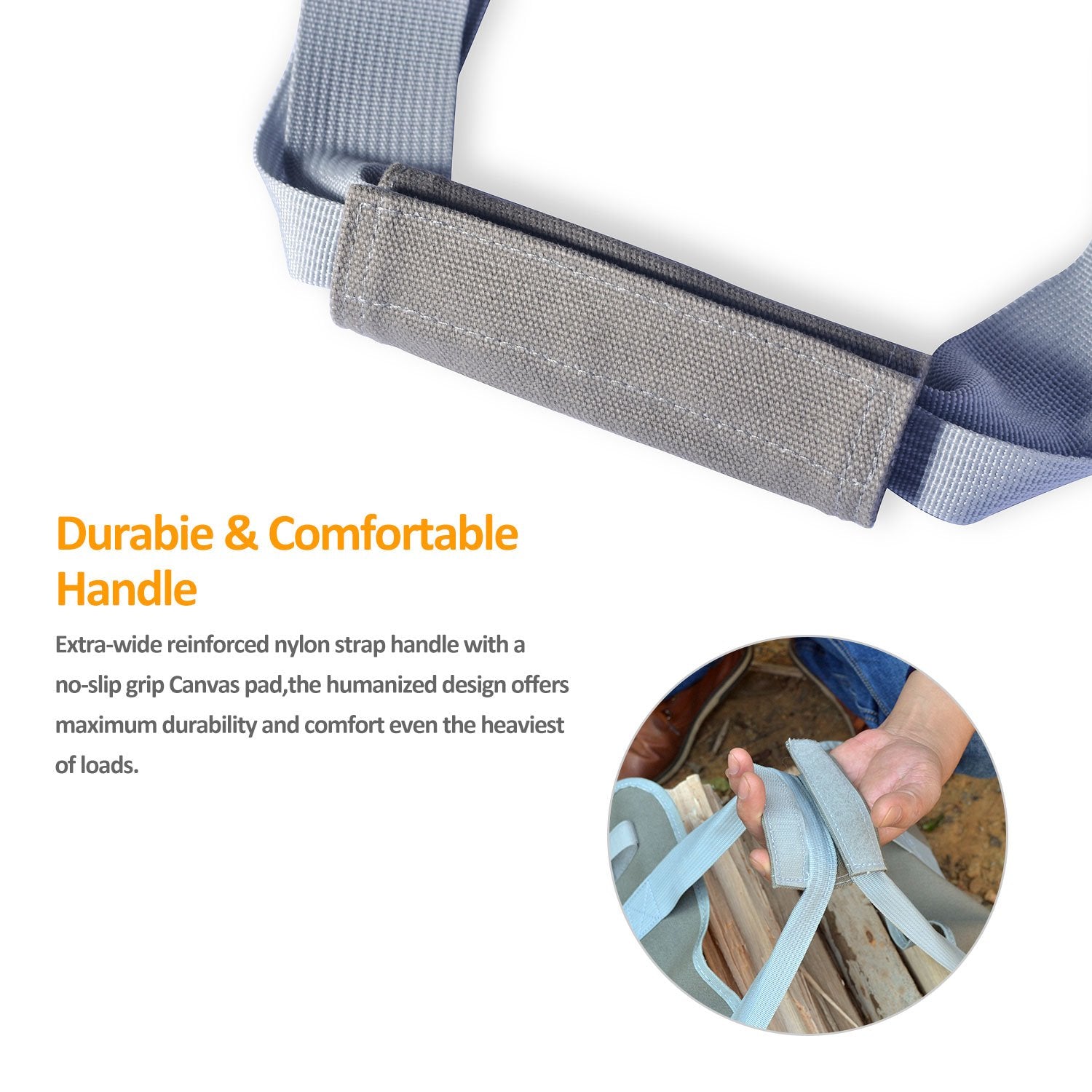 GALAFIRE Wood Carrier for Firewood with Handles, Foldable 16oz Canvas Firewood Sling Bag, Premium Quality Heavy Log Tote Firewoo