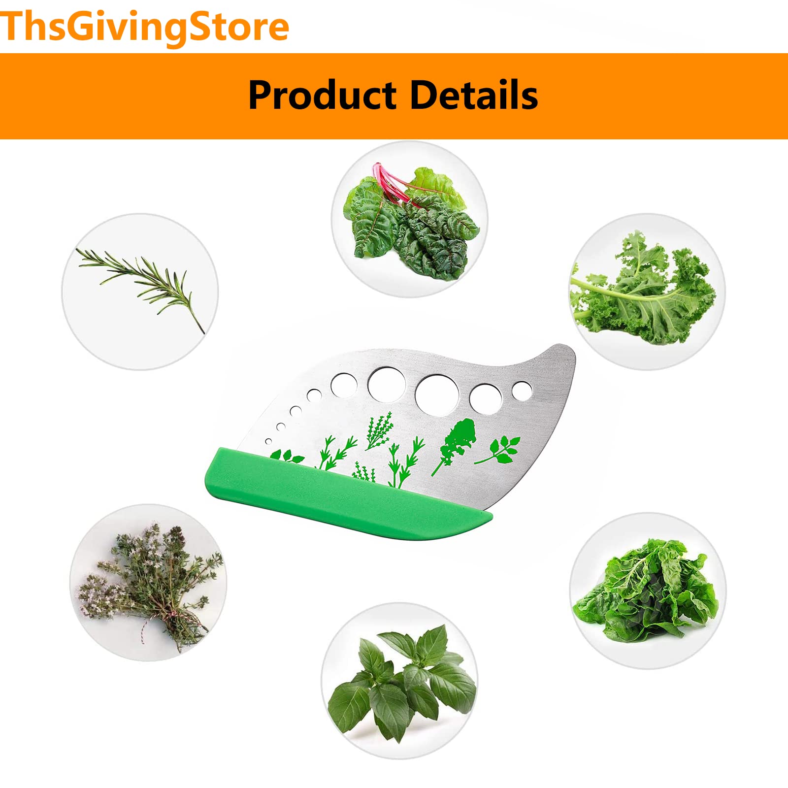9 Holes Herb Leaf Stripper Tool, 304 Stainless Steel Kitchen Herb Leaf Stripping Tool, Fresh Herb Chopper, Remover Leaf Tool For