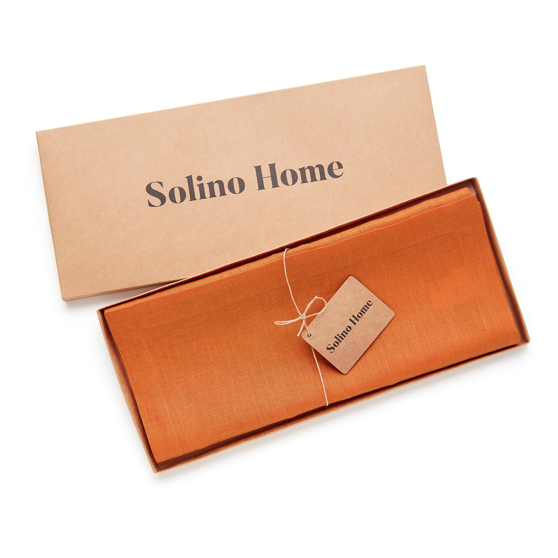 Solino Home Linen Pumpkin Table Runner 120 Inches Long - Fete, 100% Pure Linen Dining Table Runner 14 X 120 Inch Ideal For Weddi