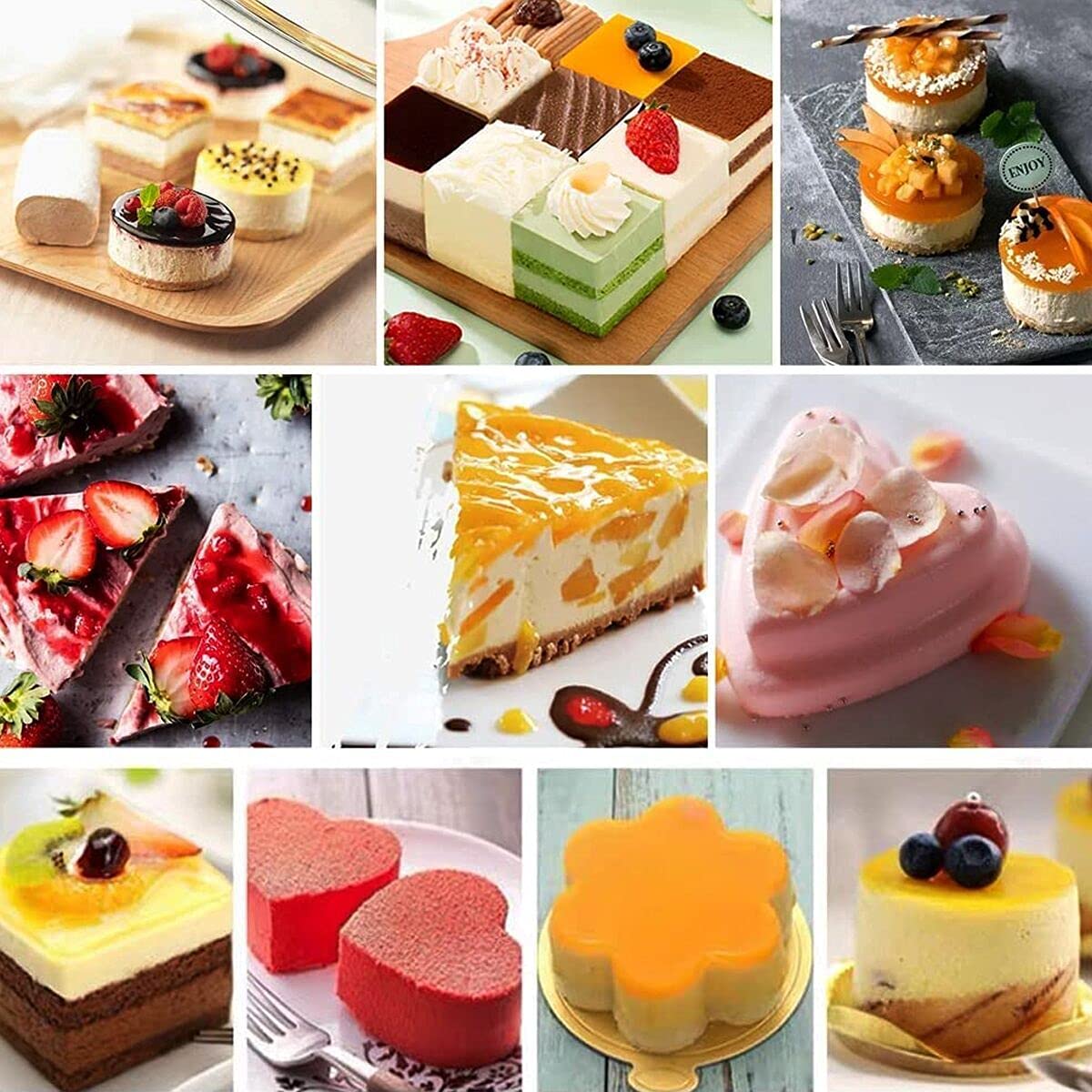 Sweton Cake Rings Cooking Rings Dessert Mousse Mold Stainless Steel With Pusher For Desserts Making (6Pcs)